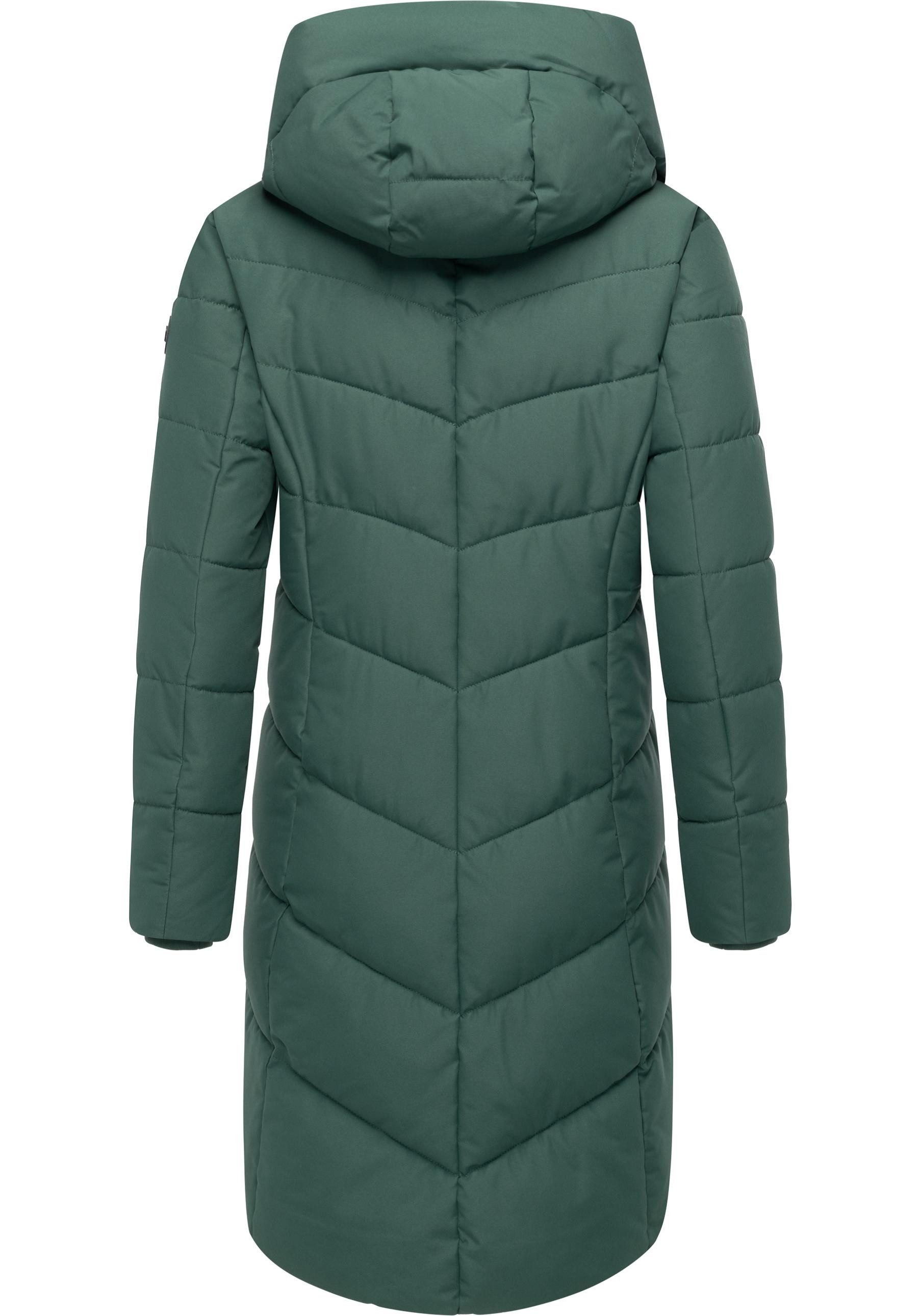 Ragwear Steppmantel Natalin YOUMODO Warmer Damen Wintermantel mit V-Steppung und Kapuze