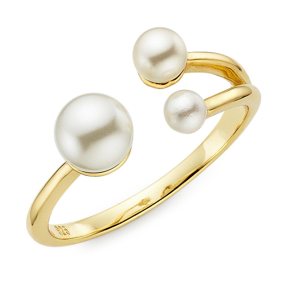 Aniston JEWELRY & WATCHES Fingerring Schmuck Geschenk Silbering offen mit synth. Muschelkernperlen, mit Muschelkernperle (synth)
