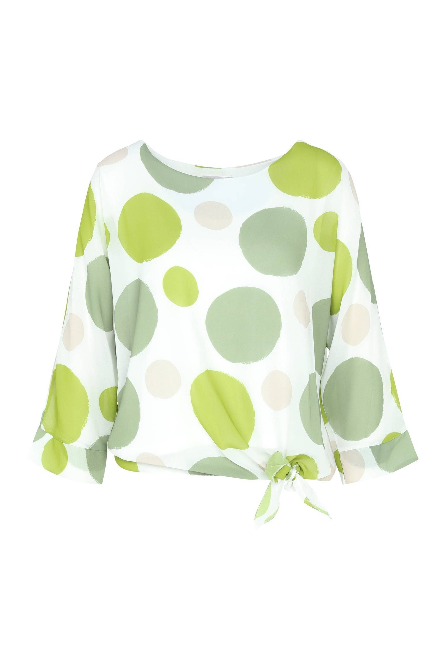 Cassis Shirtbluse Bluse In Ballonform Mit Knopf Und Polka-Dot-Muster (1-tlg)