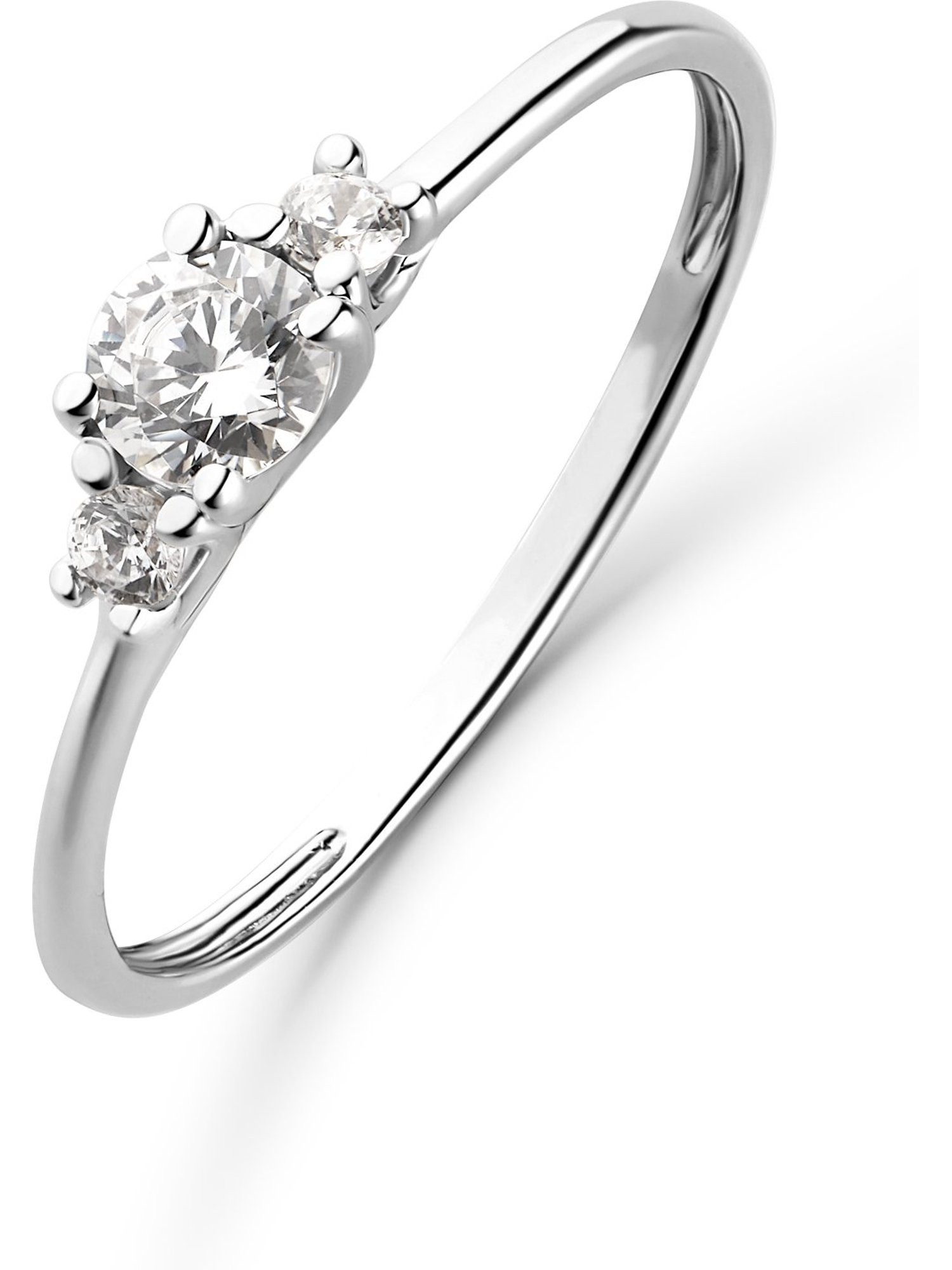 Fingerring CHRIST Damen-Damenring 375er Weißgold Zirkonia