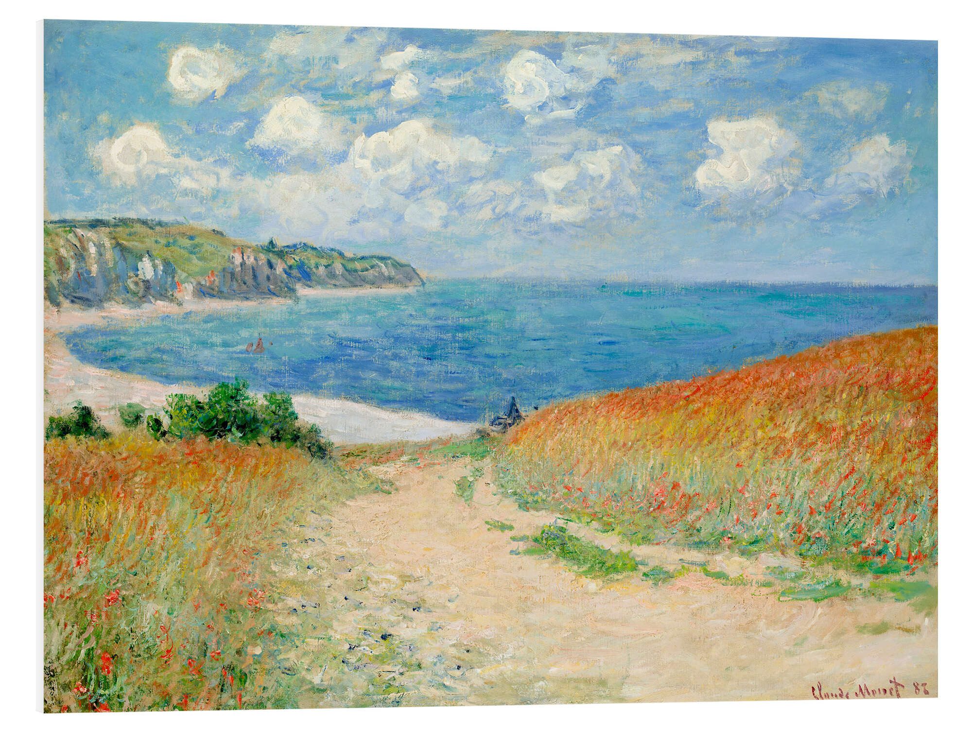 Posterlounge Wandbild Strandweg durch den Weizen bei Pourville, Claude Monet, erhältlich als Poster, Leinwandbild, Wandsticker oder Acrylglasbild