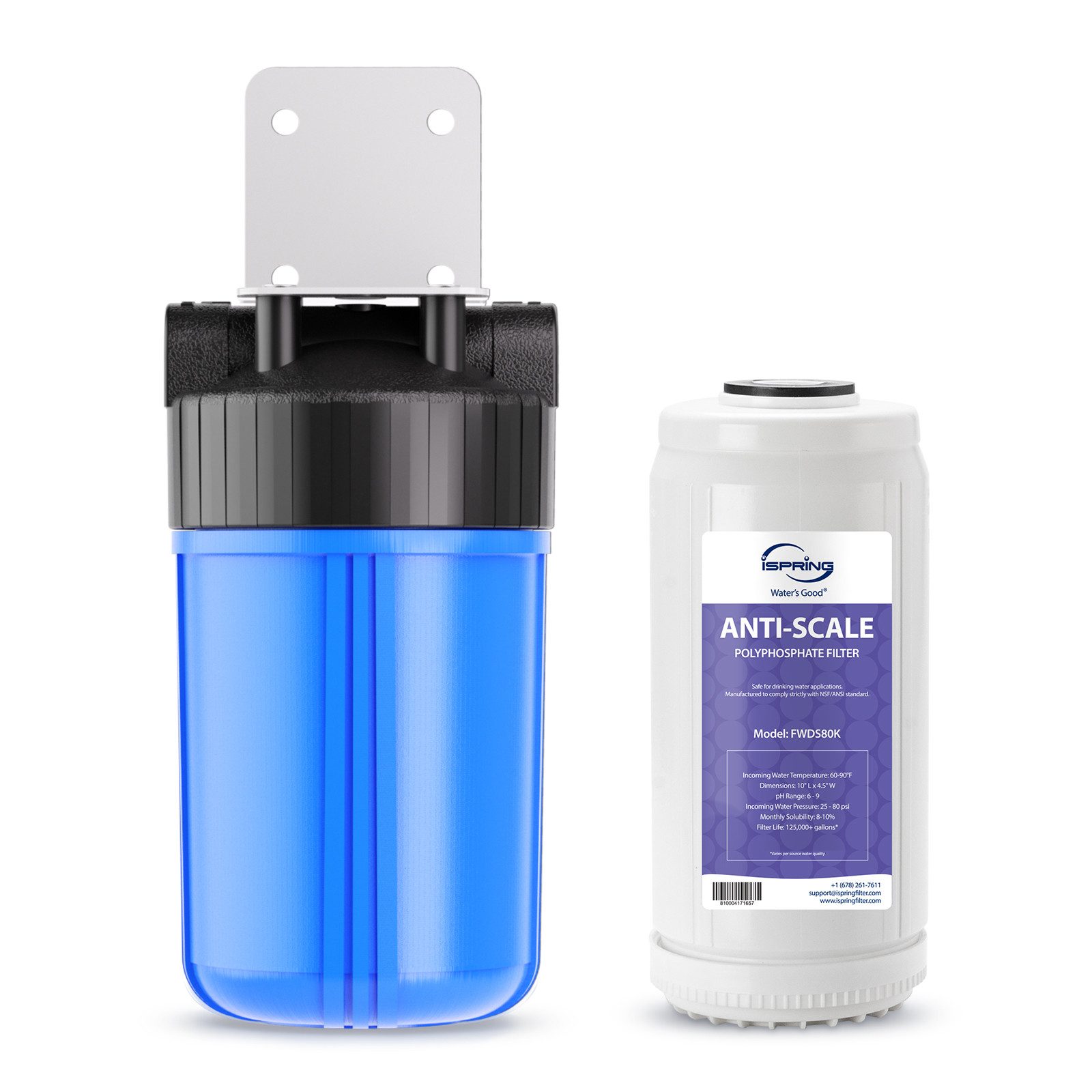 iSpring Wasserfilter WDS80K 10" x 4,5" mit Anti-Kalk-Technologie für 300.000 Liter