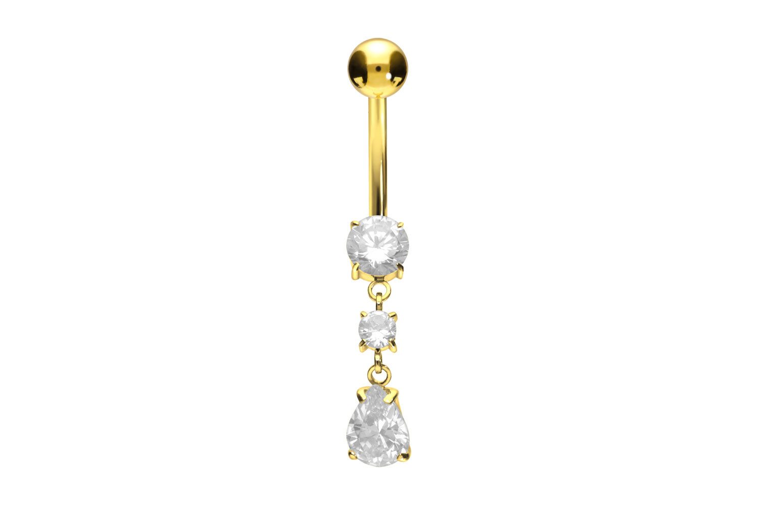 PIERCINGLINE Bauchnabelpiercing Titan Bananabell mit Innengewinde KRISTALLE günstig online kaufen