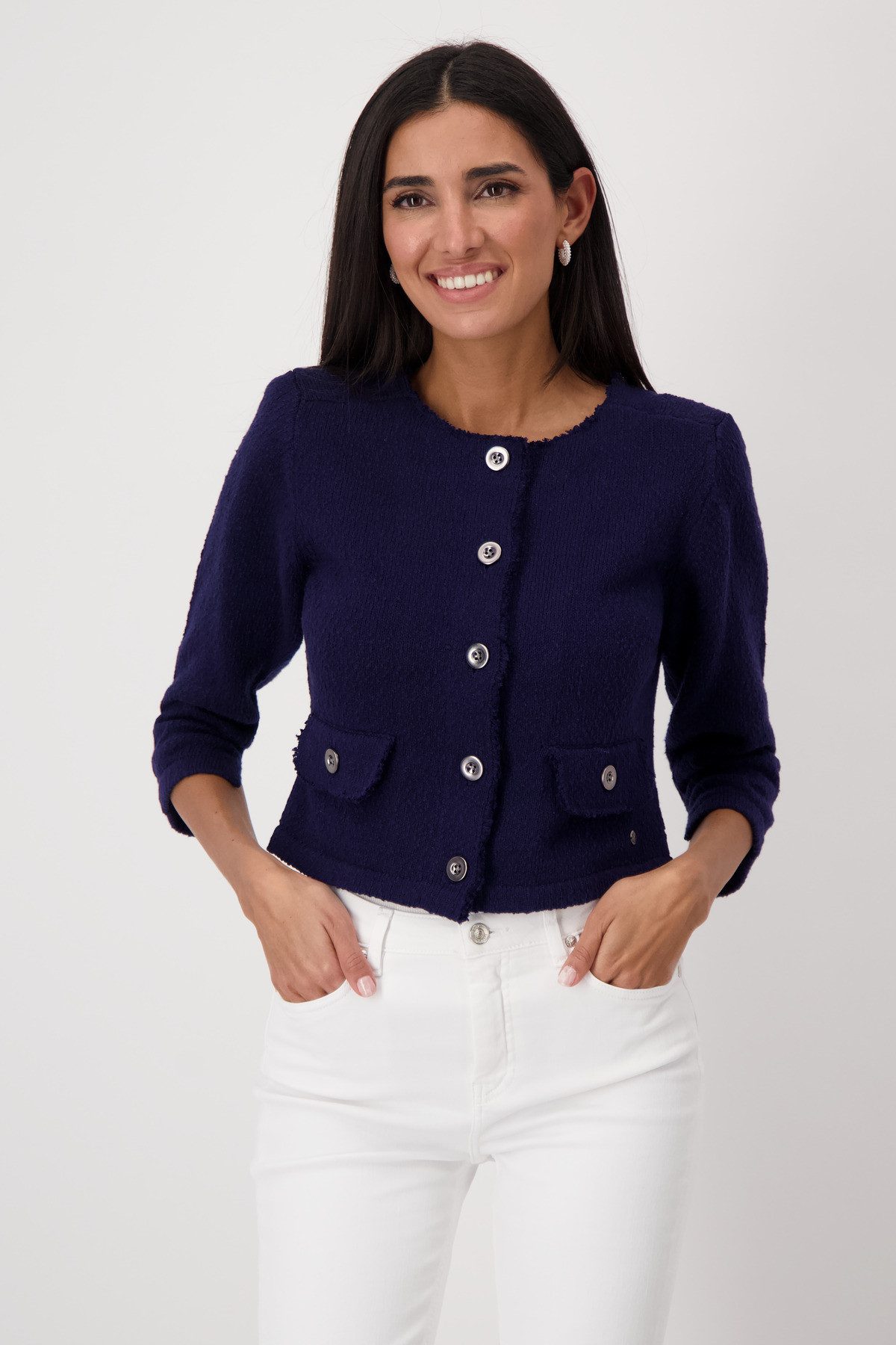 Monari Strickjacke Jacke Basic Strick Flamme günstig online kaufen