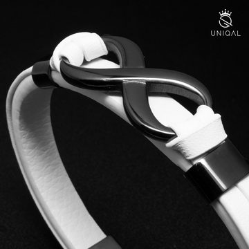 UNIQAL.de Lederarmband Unendlichkeit Leder Armband "INFINITY" Herren (Edelstahl, Echtleder, Casual Style, Handgefertigt), Designed in Germany