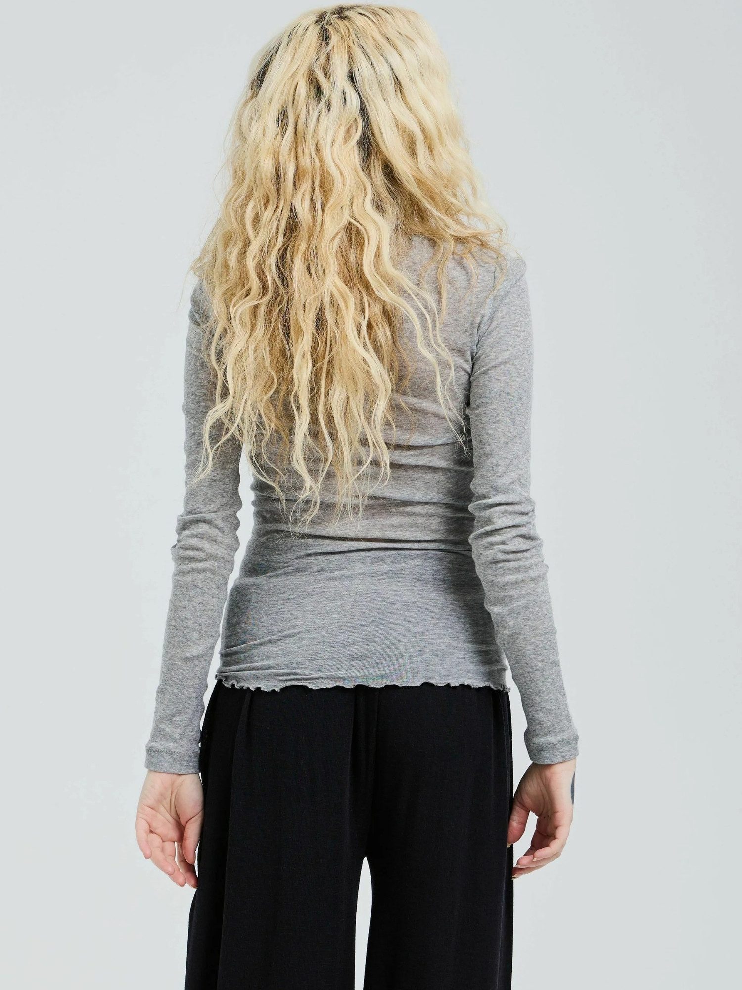 Seamless Basic Langarmhemd Seamless Basic Shirt Cotton Granddad