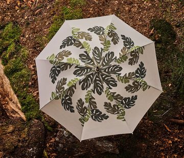 doppler® Taschenregenschirm nature Mini, choice beige, aus recyceltem Material mit Griff aus FSC®- schützt Wald - weltweit