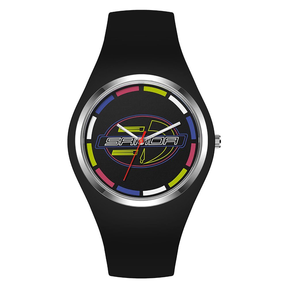 GelldG Uhr Armbanduhr Uhren analog Quarz mit Silikonarmband wasserdicht Sportuhr Schwarz
