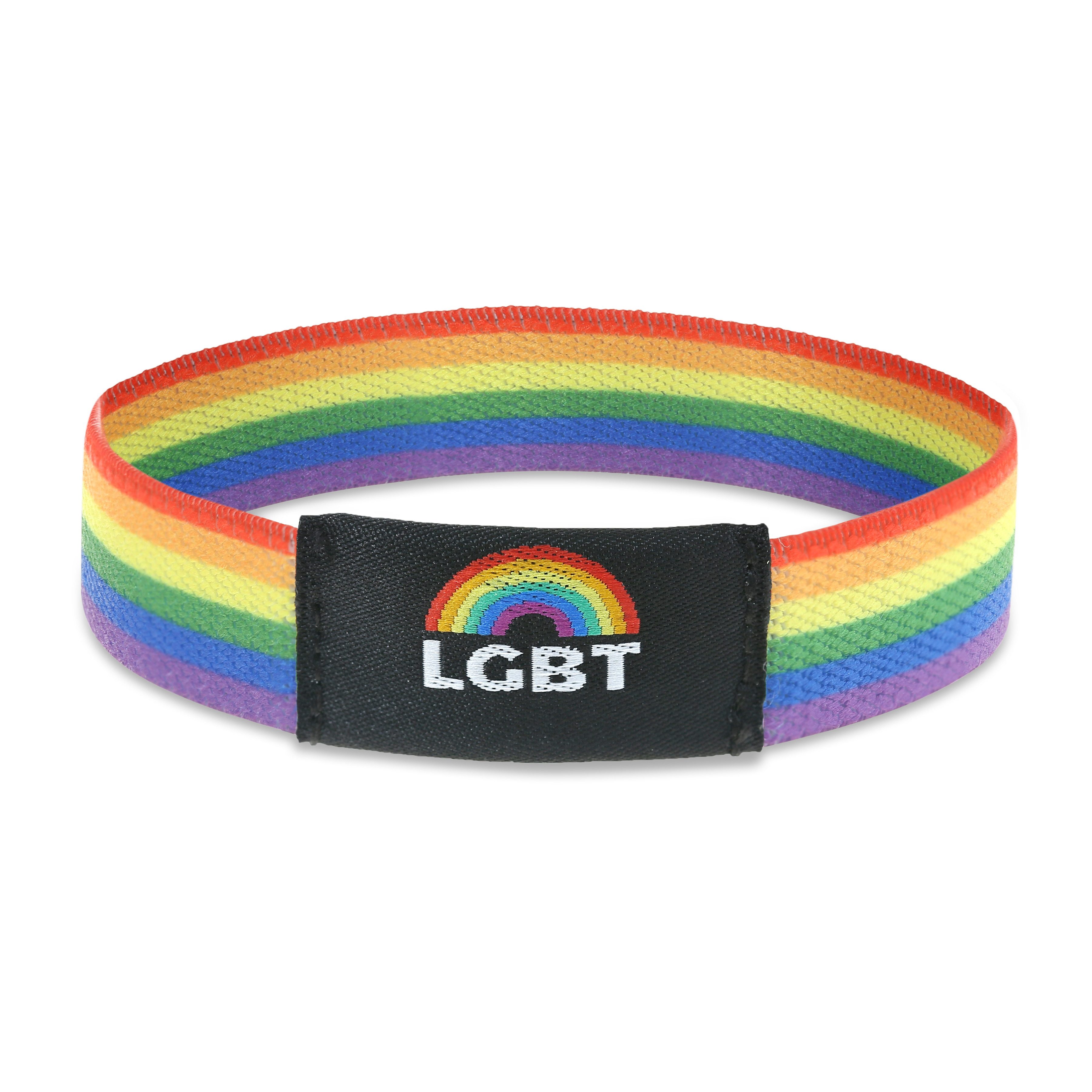 Made by Nami Armband Elastisches Stoffarmband Regenbogenfarben Pride Merch günstig online kaufen
