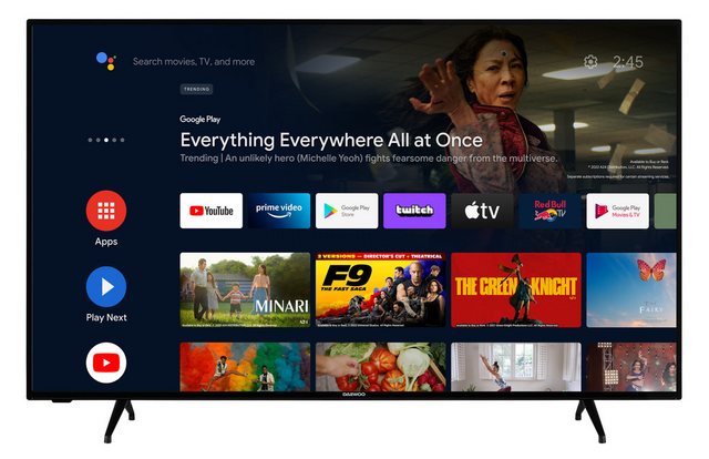 Daewoo D43DM54UANSX LCD-LED Fernseher (108 cm/43 Zoll, 4K Ultra HD, Android TV, Dolby Vision HDR, Dolby Atmos, Triple-Tuner)