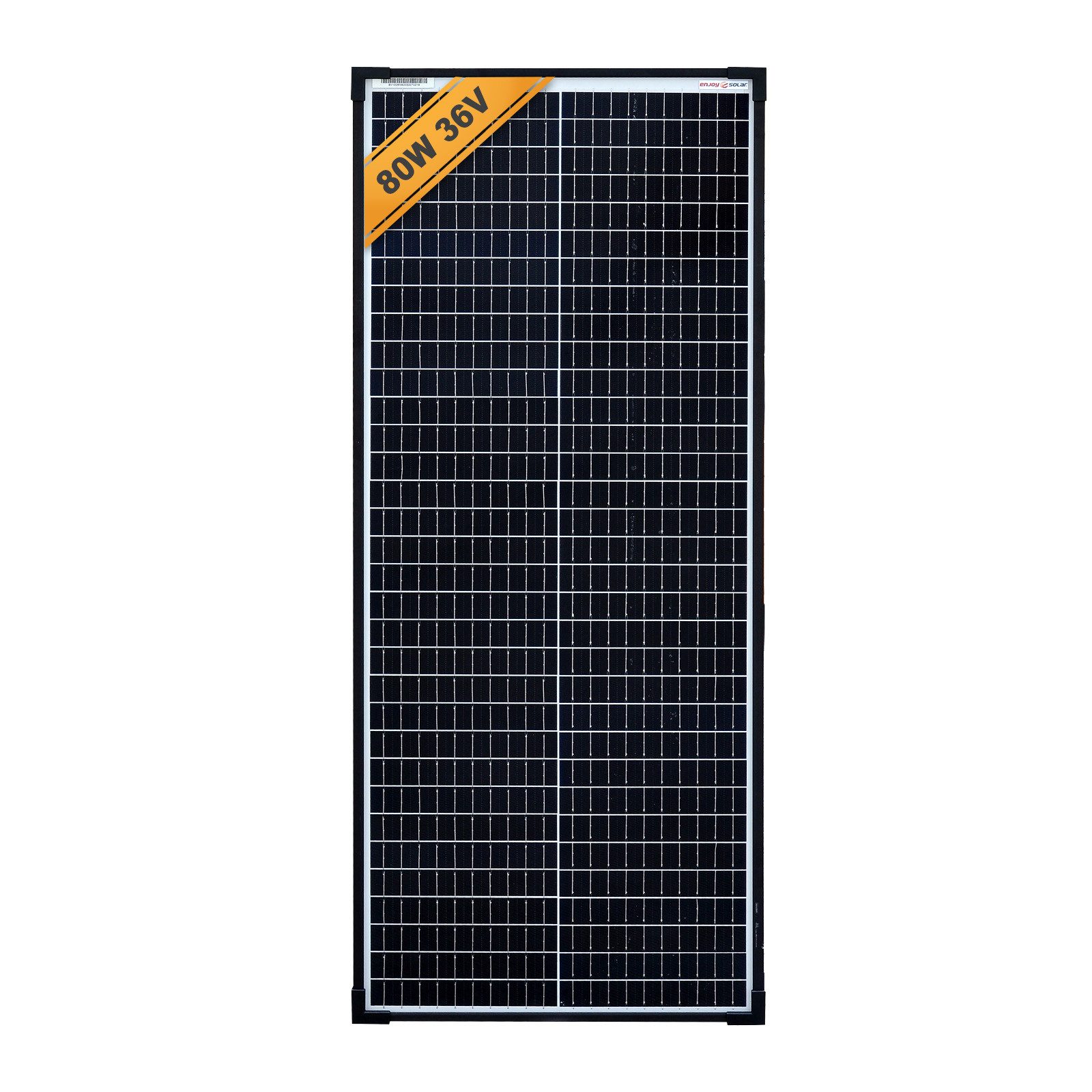 enjoy solar Solarmodul Monokristallines Solarpanel 182mm 10BB, 36V/20W–210W, schwarzer Rahmen, 182mm Monokristalline PERC-Zellen, 182mm Monokristalline PERC-Zellen