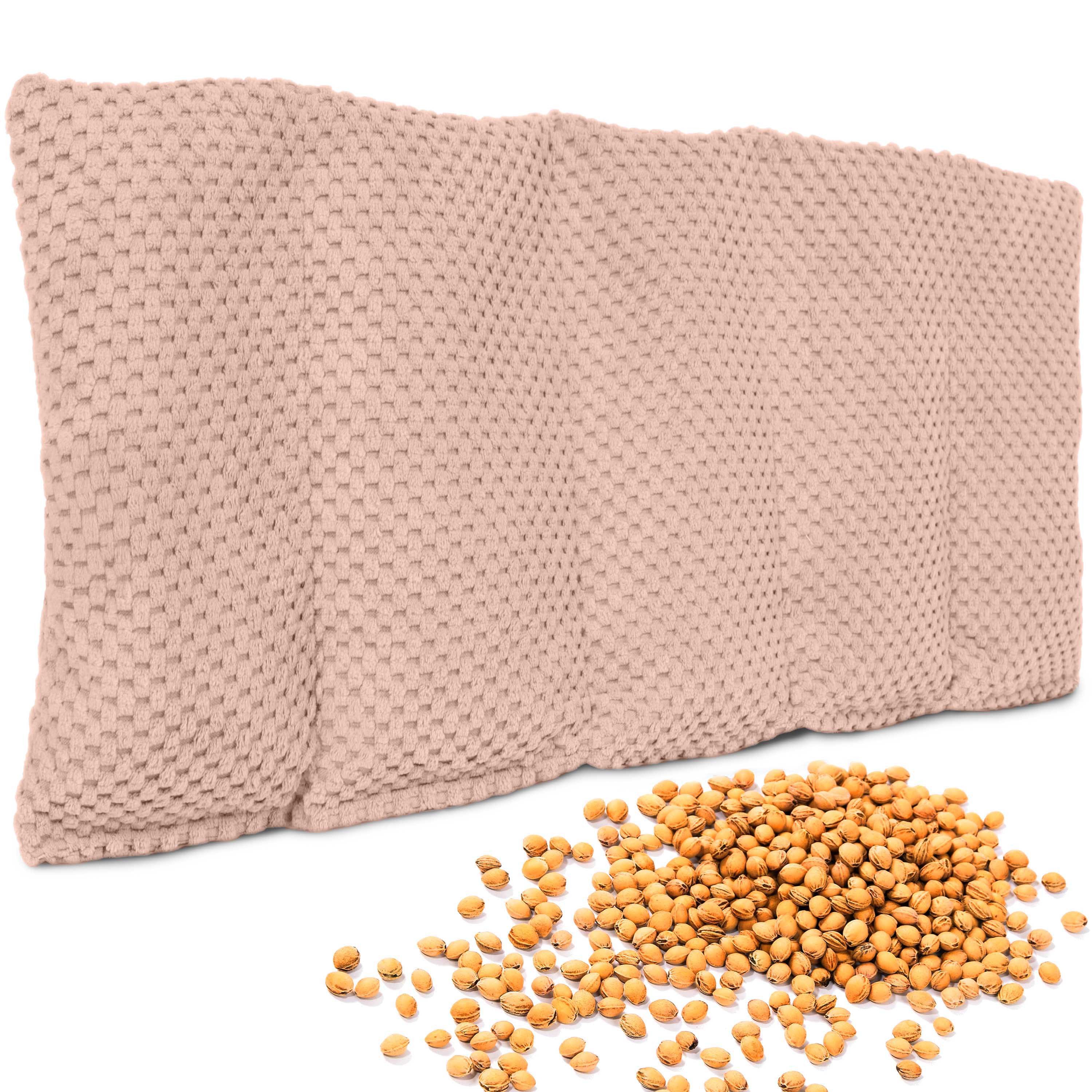 Amilian Подушка из вишневой косточки 55x20 cm – Грелки / Kältekissen mit 100 % Kirschkernen, mikrowellengeeignet, ideal zum Entspannen zu Hause, für Mikrowelle, Rücken, Nacken, Schulter, Bauch