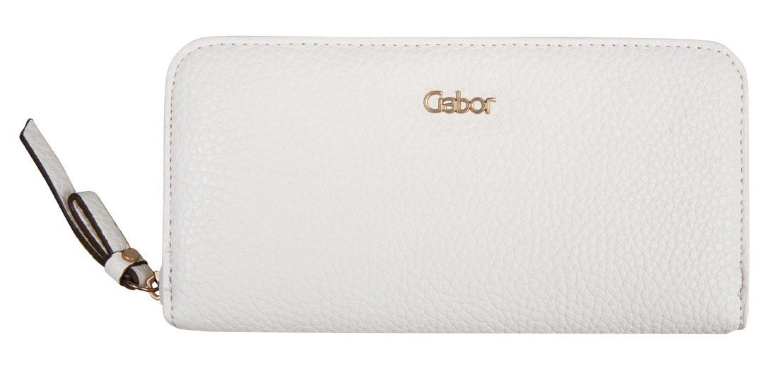 Geldbörse weiß Gabor GELA zip mit wallet Long abnehmbaren XL, Umhängeriemen