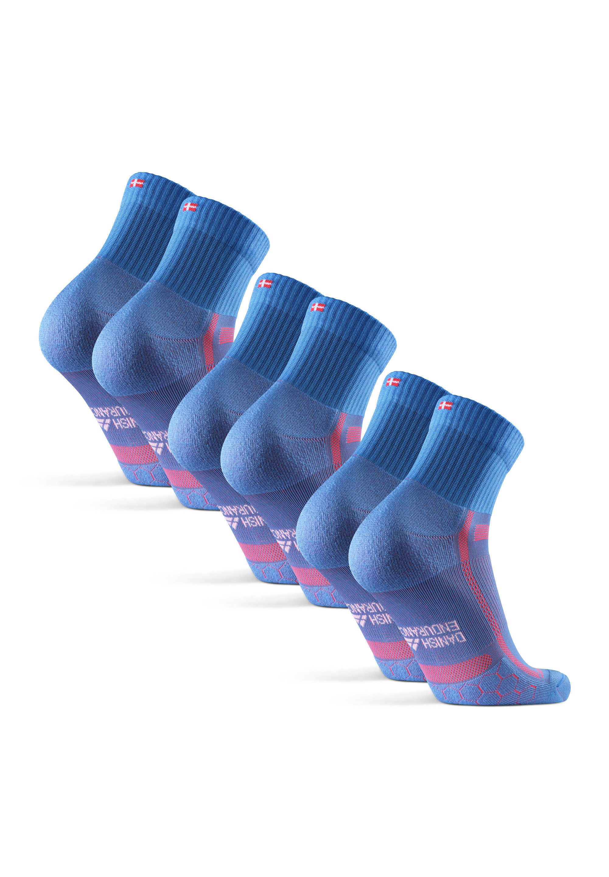 DANISH ENDURANCE Basicsocken Long Distance (3-Paar) rutschfeste Sportsocken, Ideal für Läufer, Anti-Blasen