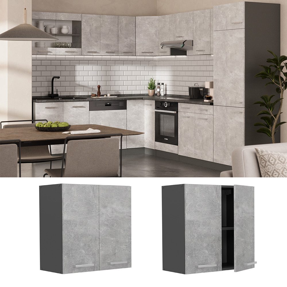 Vicco Hängeschrank R-Line, Beton/Anthrazit, 60 cm günstig online kaufen