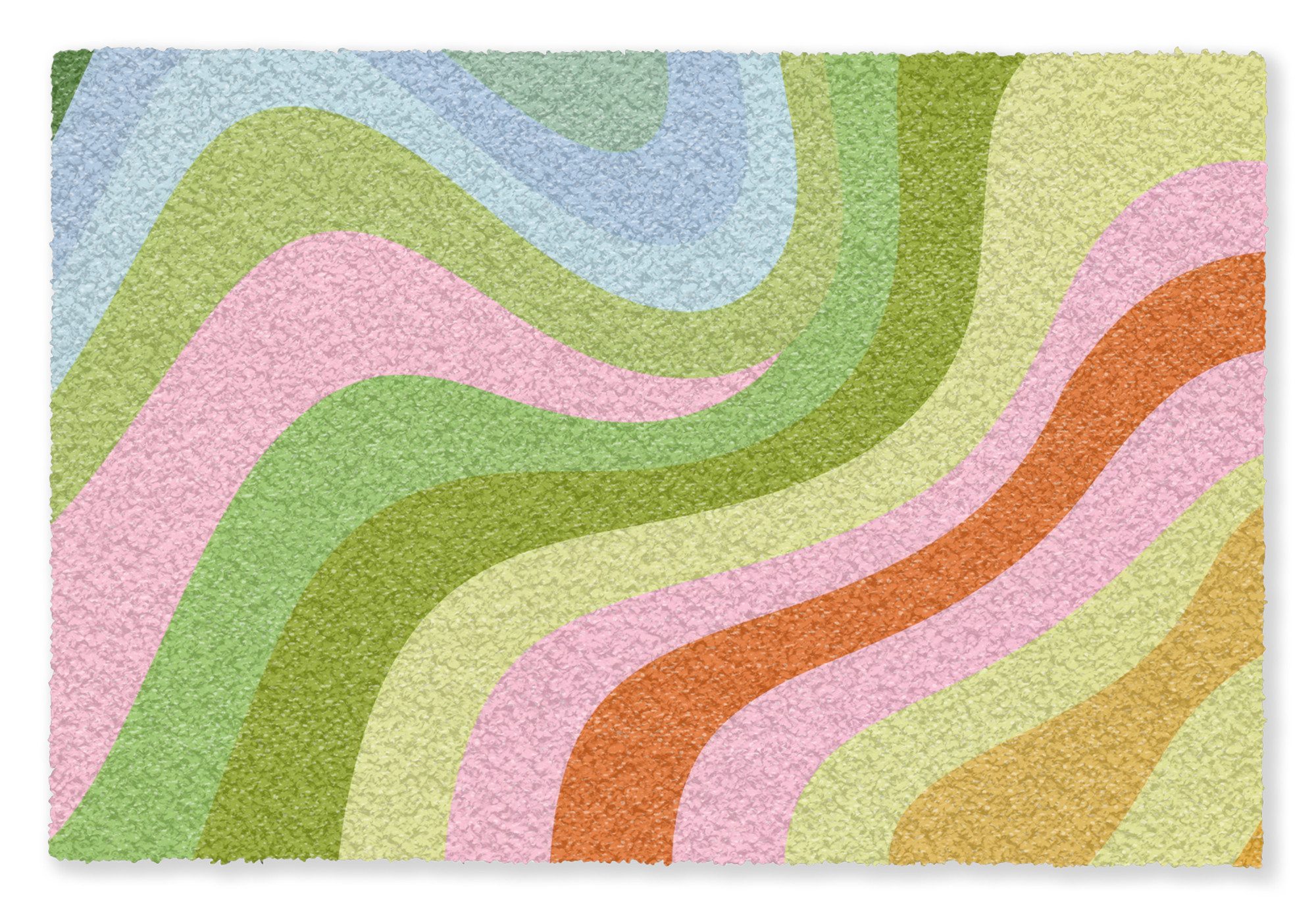 MuchoWow Fußmatte Linien - Pastelltöne - Wellenförmig, Rechteckig, innen Schmutzfangmatte, Tür, Schmutzfänger Flur, Teppich 60x40 cm