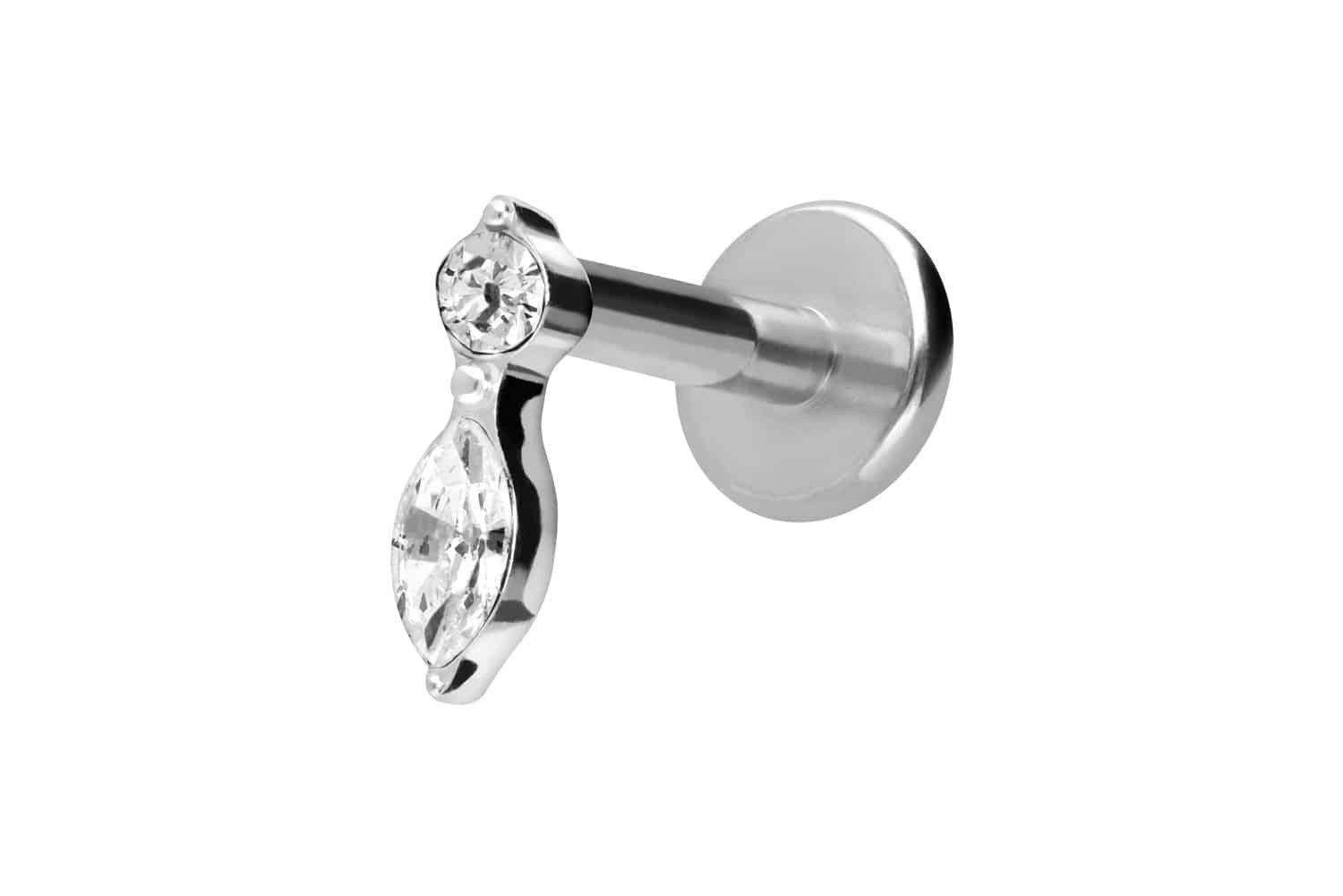 PIERCINGLINE Piercing-Set Titan Labret mit Innengewinde KRISTALLBLATT (Labr günstig online kaufen