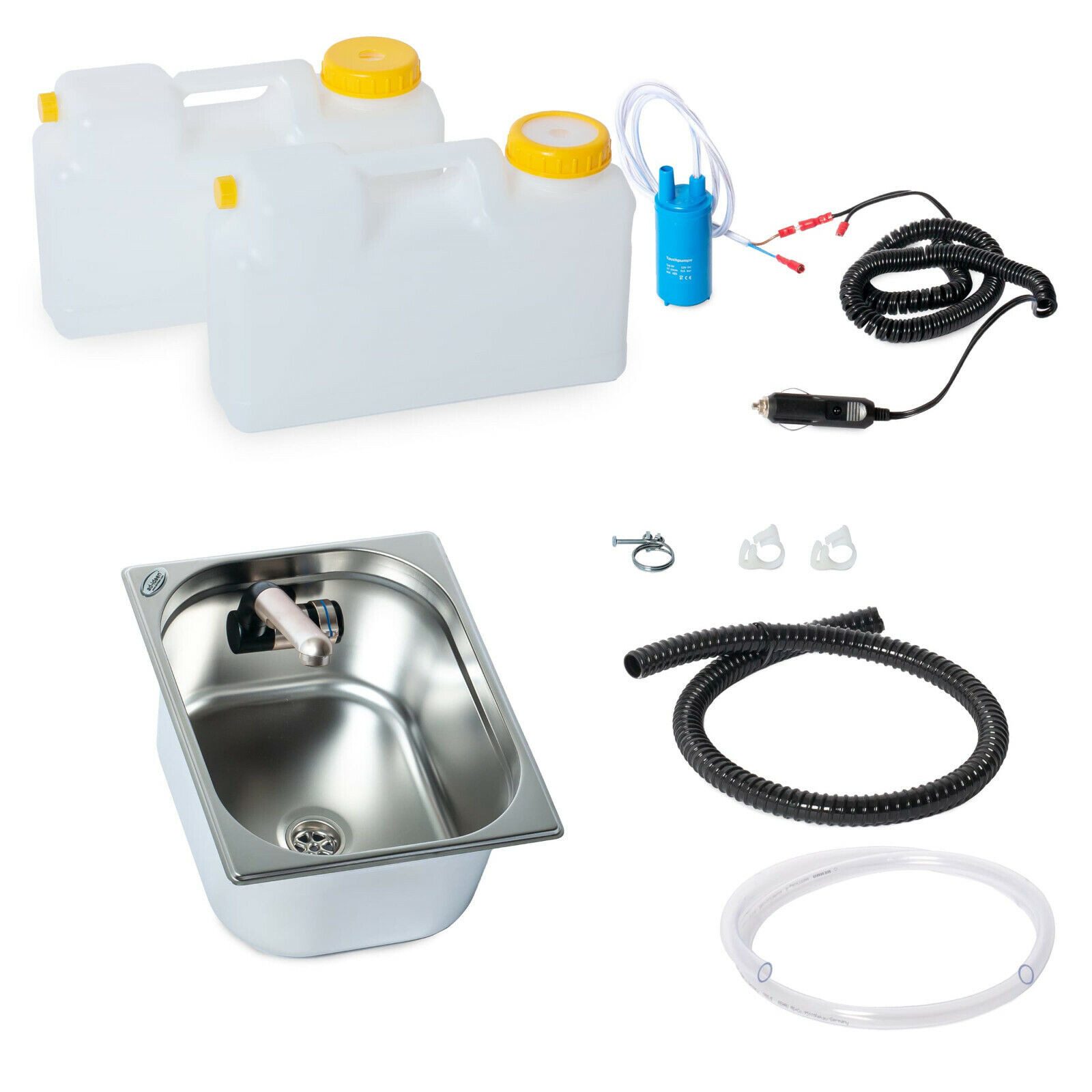 ad-ideen Waschbecken 12V Miniküche Technikset 325x265x150mm Womo Vito T4 T5