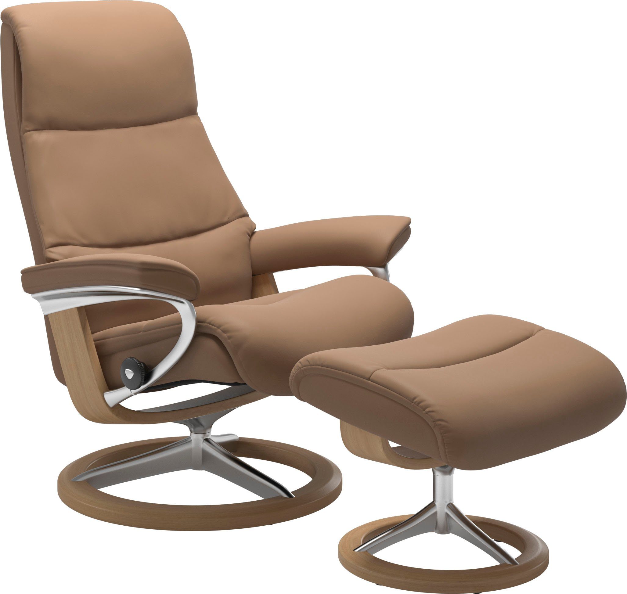 Stressless® Relaxsessel View (Set, Relaxsessel mit Hocker), mit Classic Base,  Größe L,Gestell Eiche