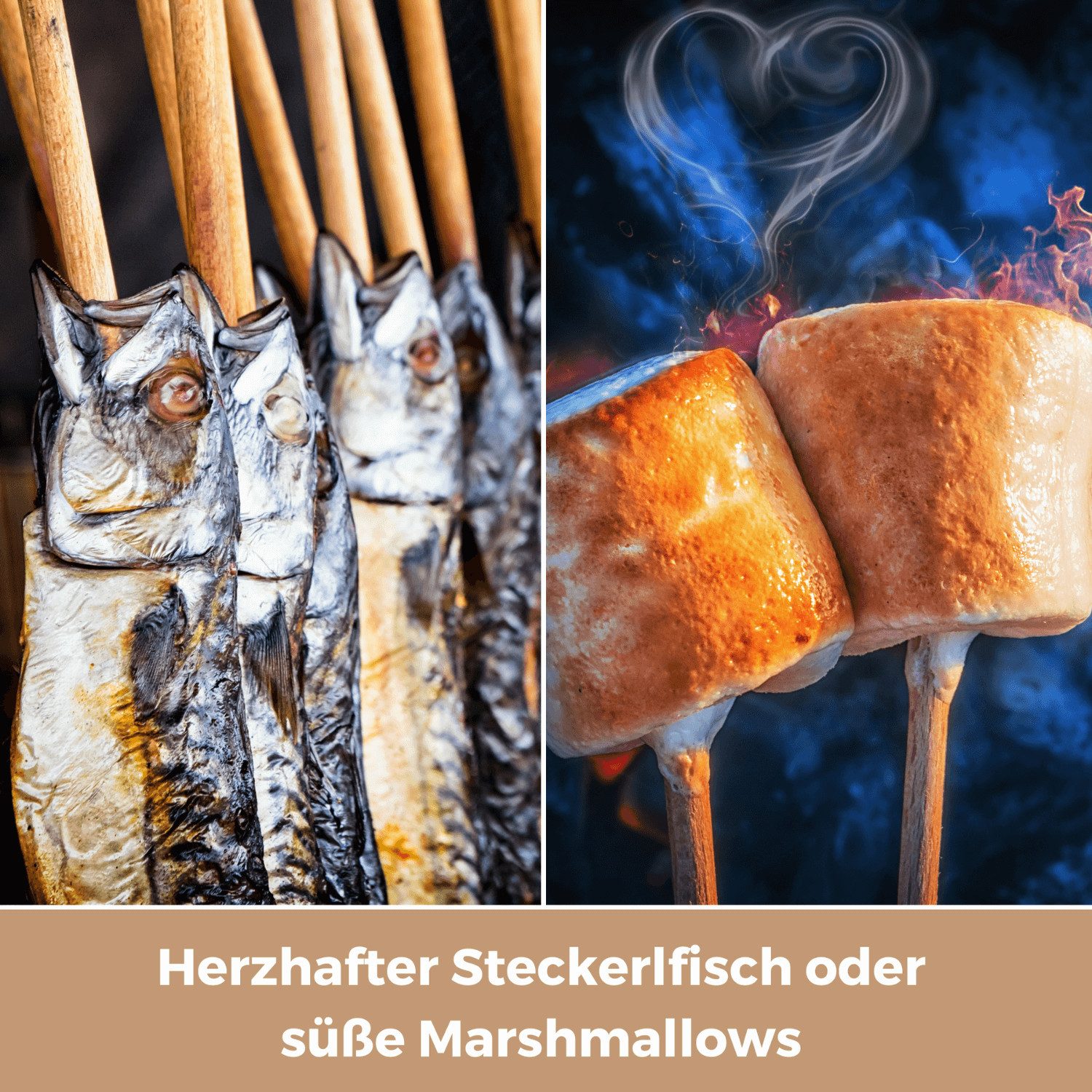 satis Lagerfeuer-Grillspieß satis 100 Stockbrot Spieße Bambus 90cm Marshmallow lebensmittelecht (100-St), Feuerschale, kindersicher, splitterfrei, lebensmittele – Bild 5 von 5