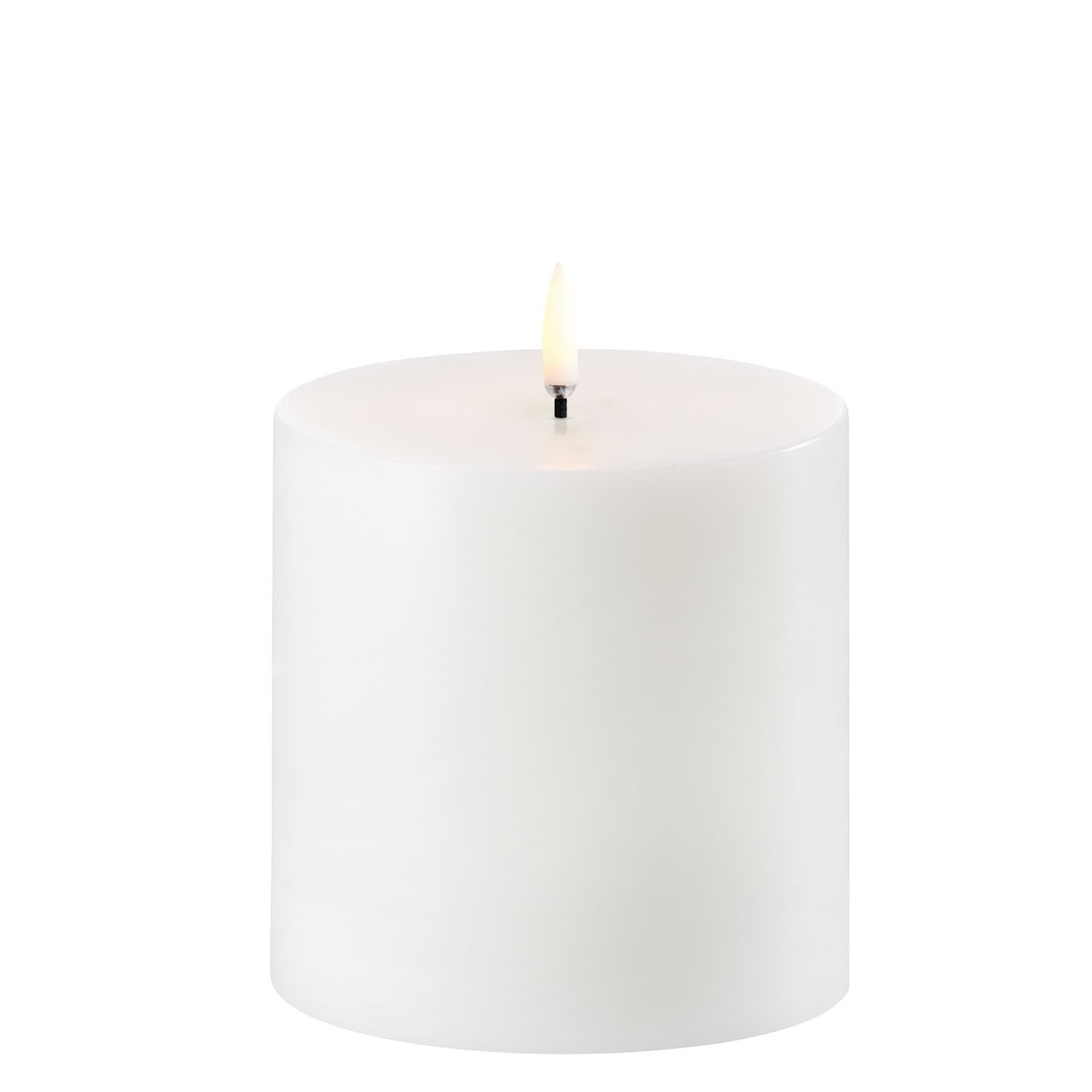 UYUNI Lighting LED-Kerze Echtwachs-Stumpenkerze Breit Nordic White Smooth 1 günstig online kaufen