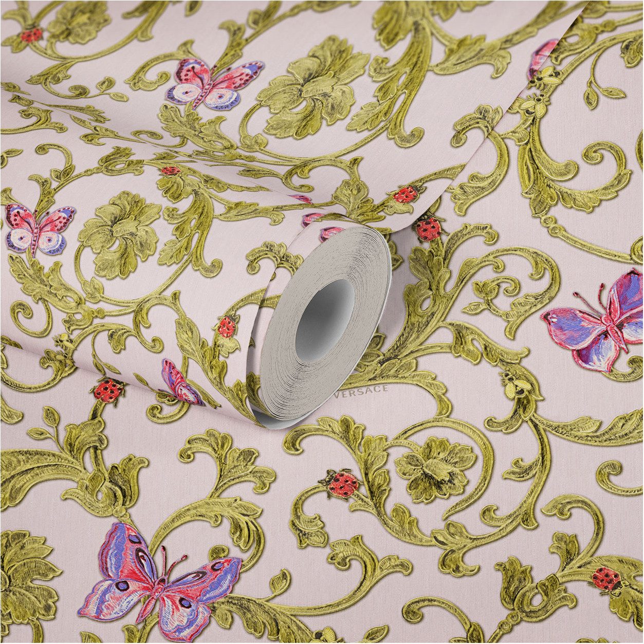 A.S. Création Vinyltapete, Versace Home Barocktapete Rosa 343254 Luxus Vlies Designertapete