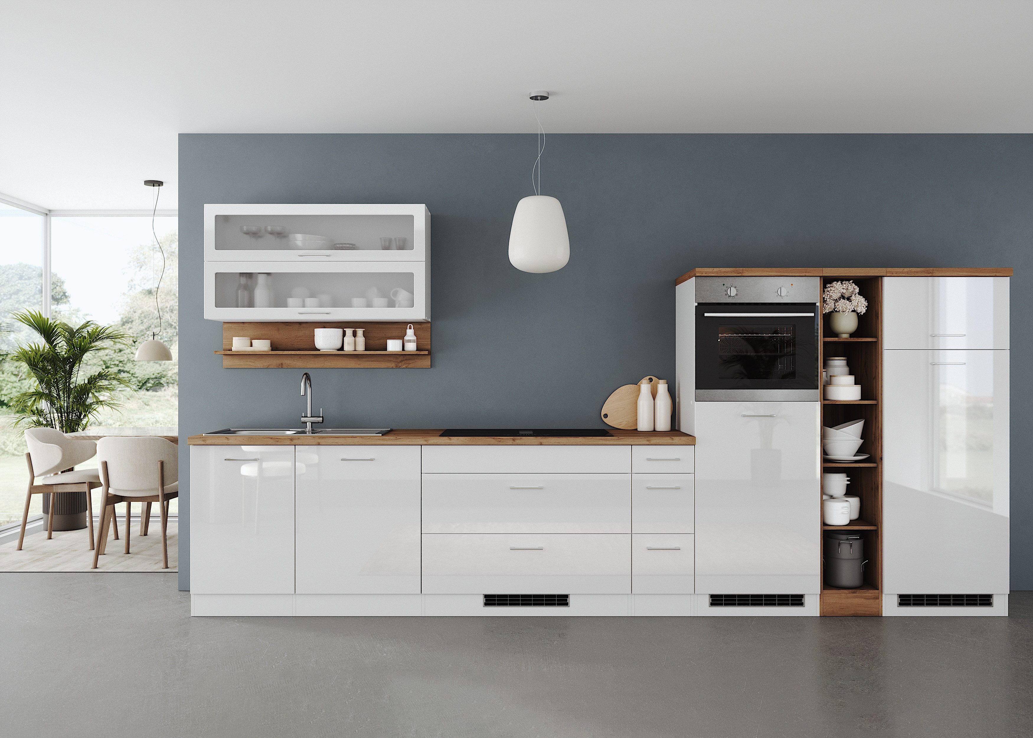 KOCHSTATION Küchenzeile KS-Milan, optional mit Muldenlüfter, günstig online kaufen