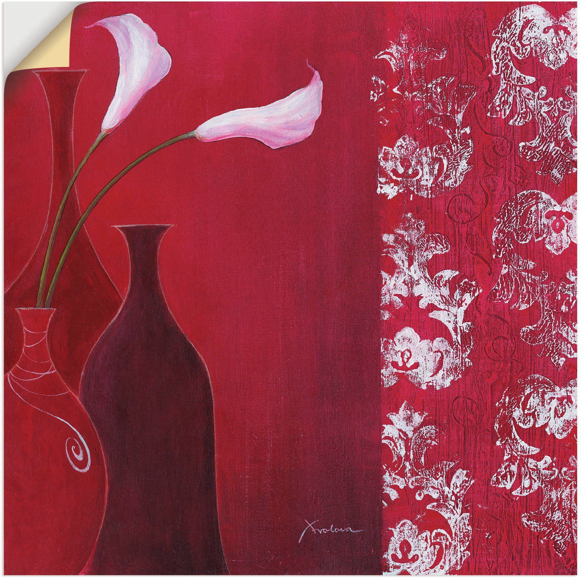 Artland Wandbild Callas versch. Poster oder als Größen Vase, Leinwandbild, Töpfe Vasen Wandaufkleber (1 in & Alubild, in St)