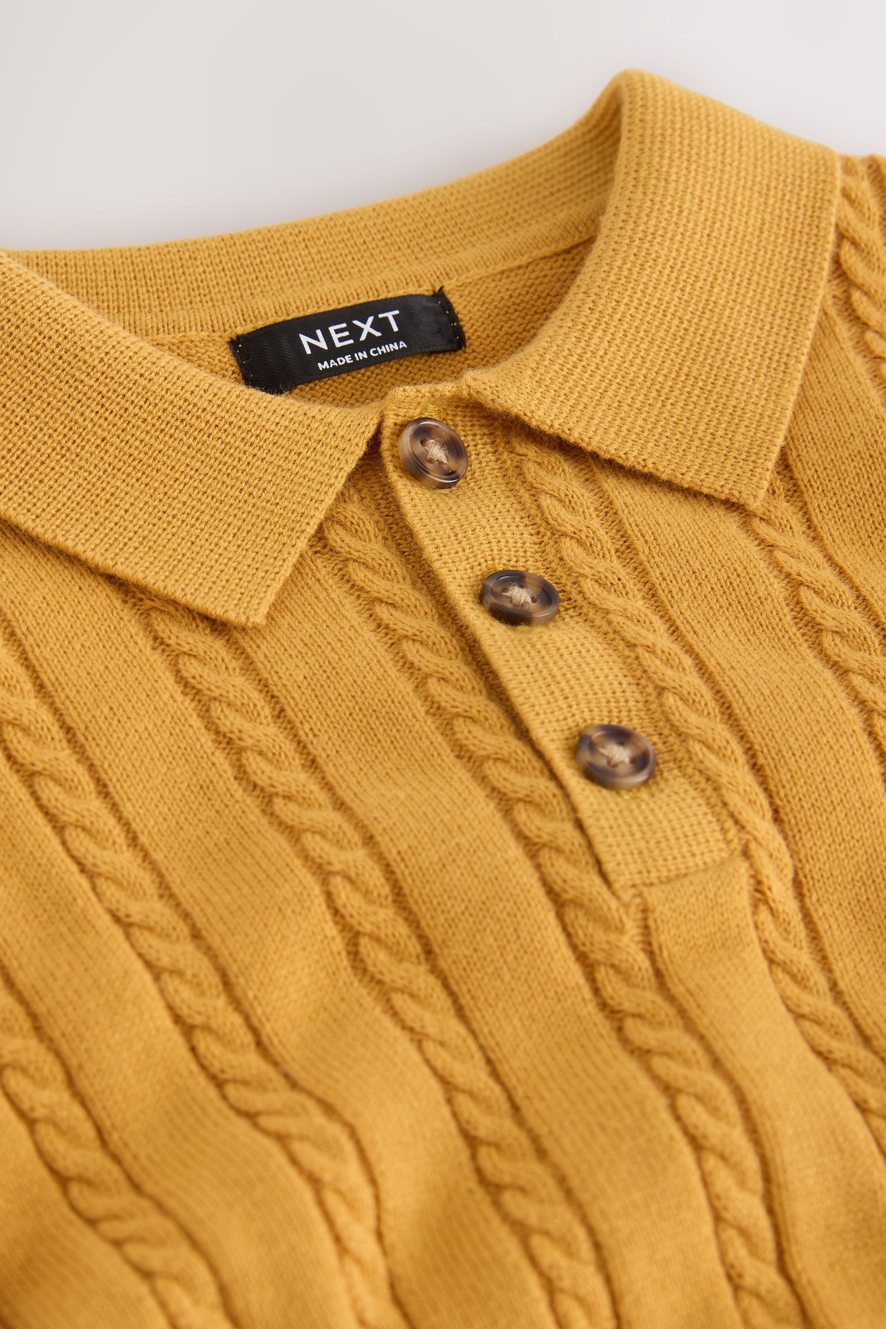 Next Poloshirt Polohemd im Zopfstrick (1-tlg) – Bild 4 von 4