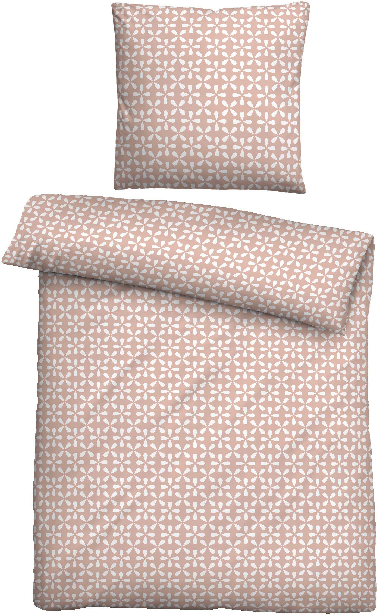 Castell - Markenbettwäsche Bettwäsche Lillica, Linon, 2 teilig, atmungsaktiv, strapazierfähig, temperaturausgleichend, Reißverschluss