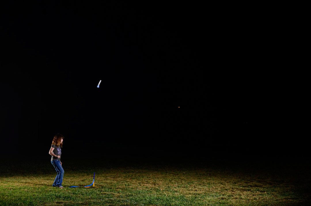 Stomp Rocket Spiel Jr. Glow Rocket - Glows in the Dark, Luftdruckraketen-Spiel