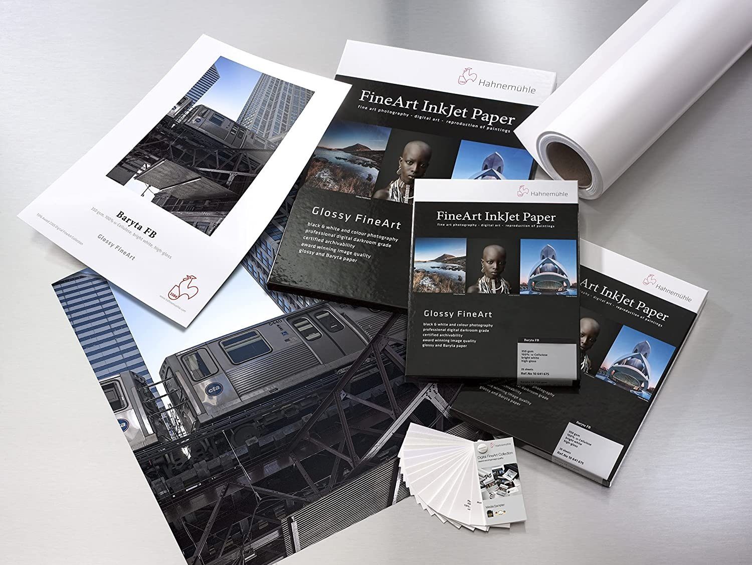 Hahnemühle Fotopapier Gloyy FineArt Baryta FB Foto-Papier DIN A4 21x29,7cm 350g/m², 25 Blatt, hochglänzend