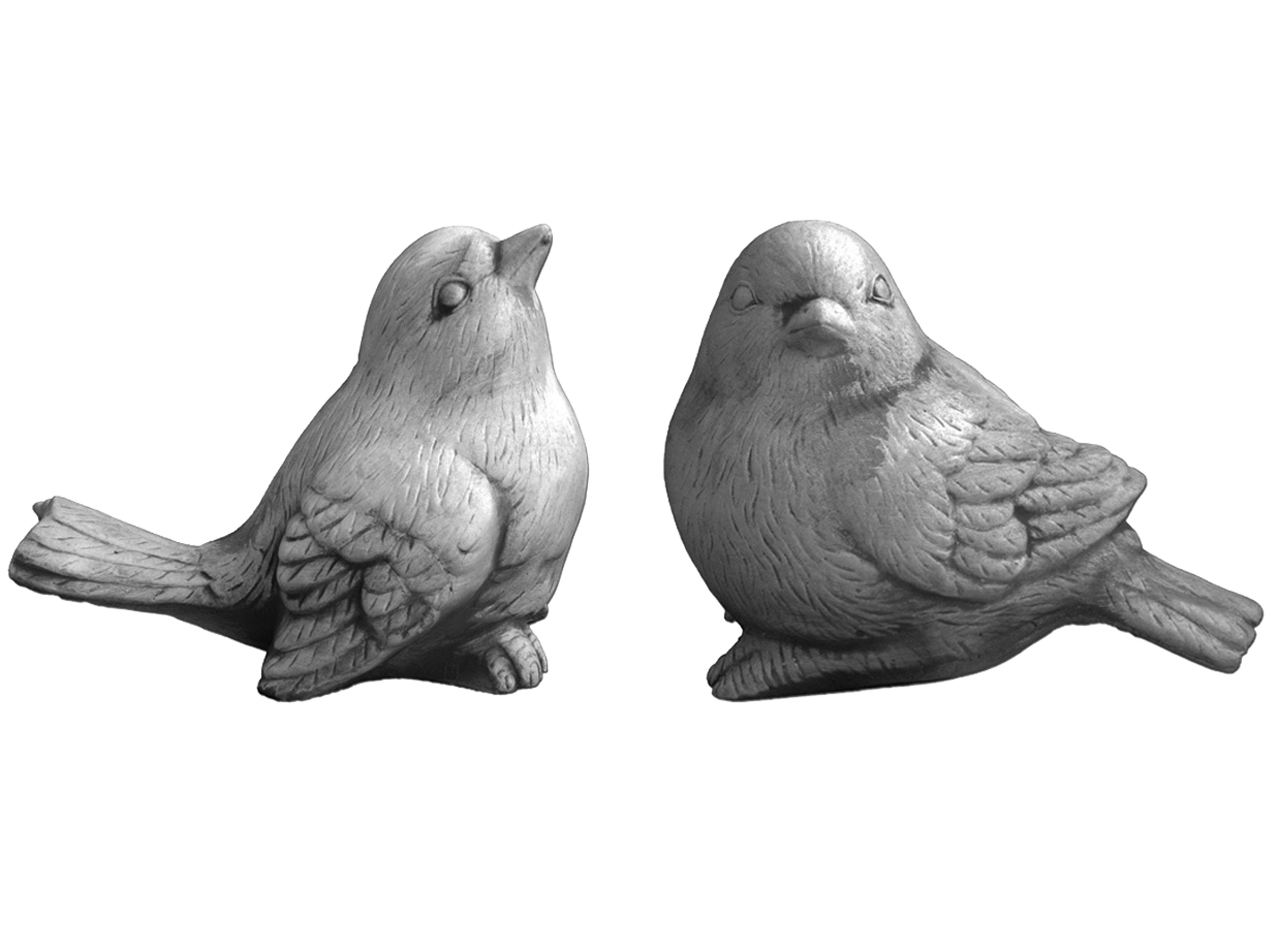 gartendekoparadies.de Gartenfigur Set mit Zwei Vögeln, H. 15/18 cm, 6 kg, Frostsicher