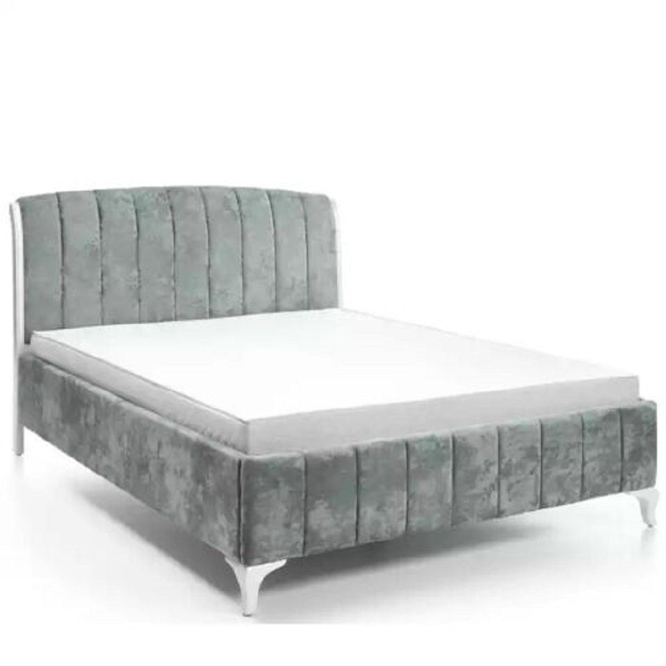 JVmoebel Bett Luxuriöses Bett Schlafzimmer Grau Doppelbett Holzbetten Bettgestell (1-tlg., Bett), Made in Europe