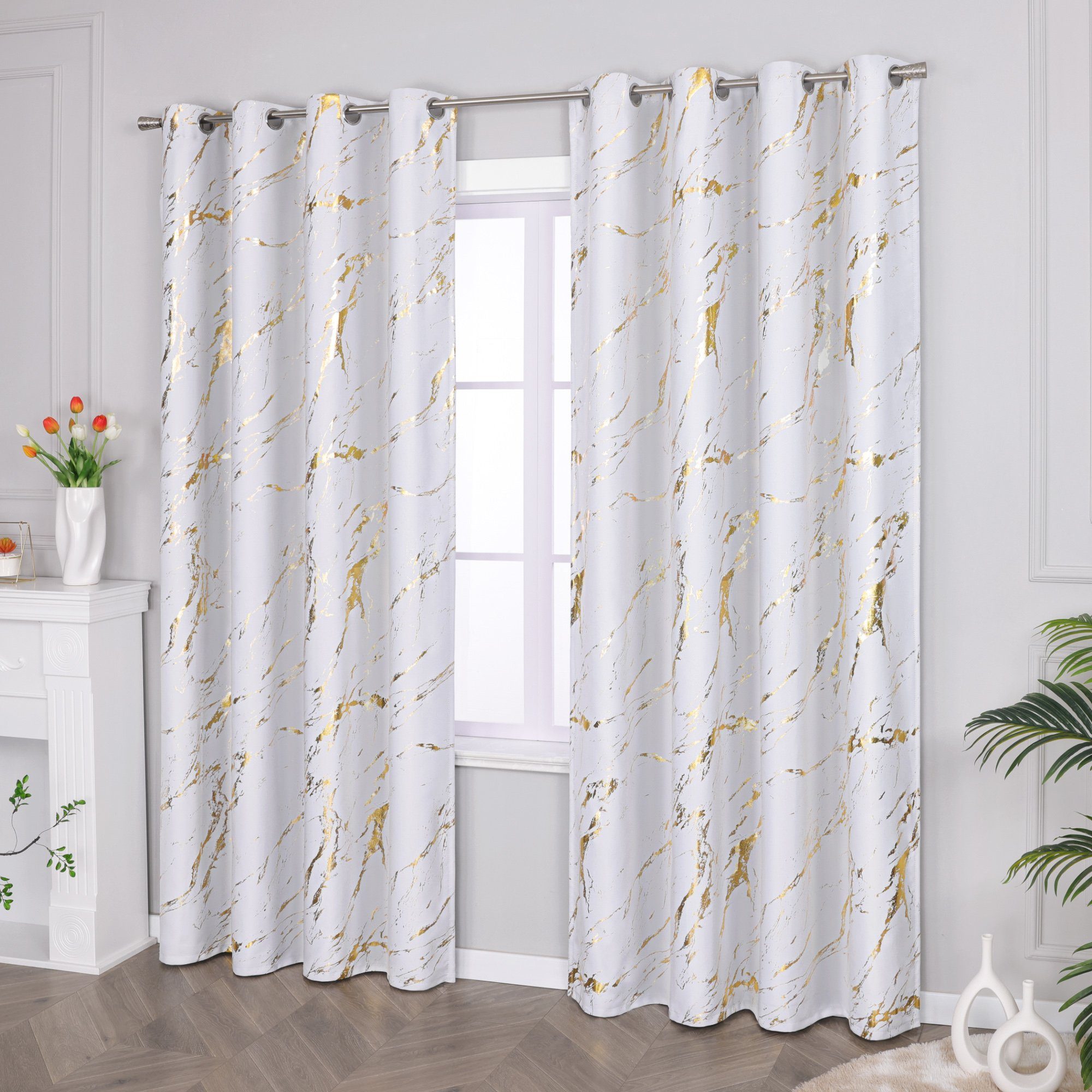 Joyswahl Vorhang Luka (1 St), Ösen, Blickdicht glänzend Streifen günstig online kaufen