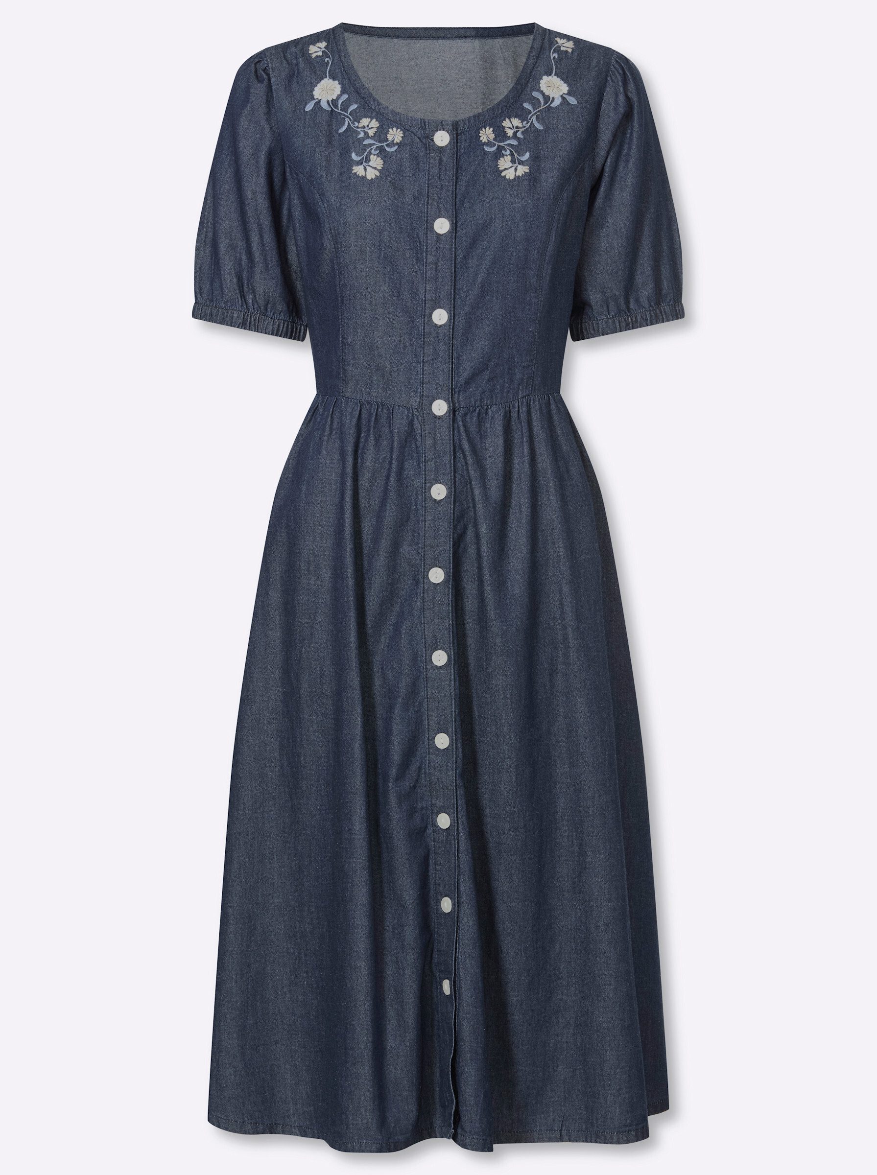 Etuikleid Jeans-Kleid Kurzarm