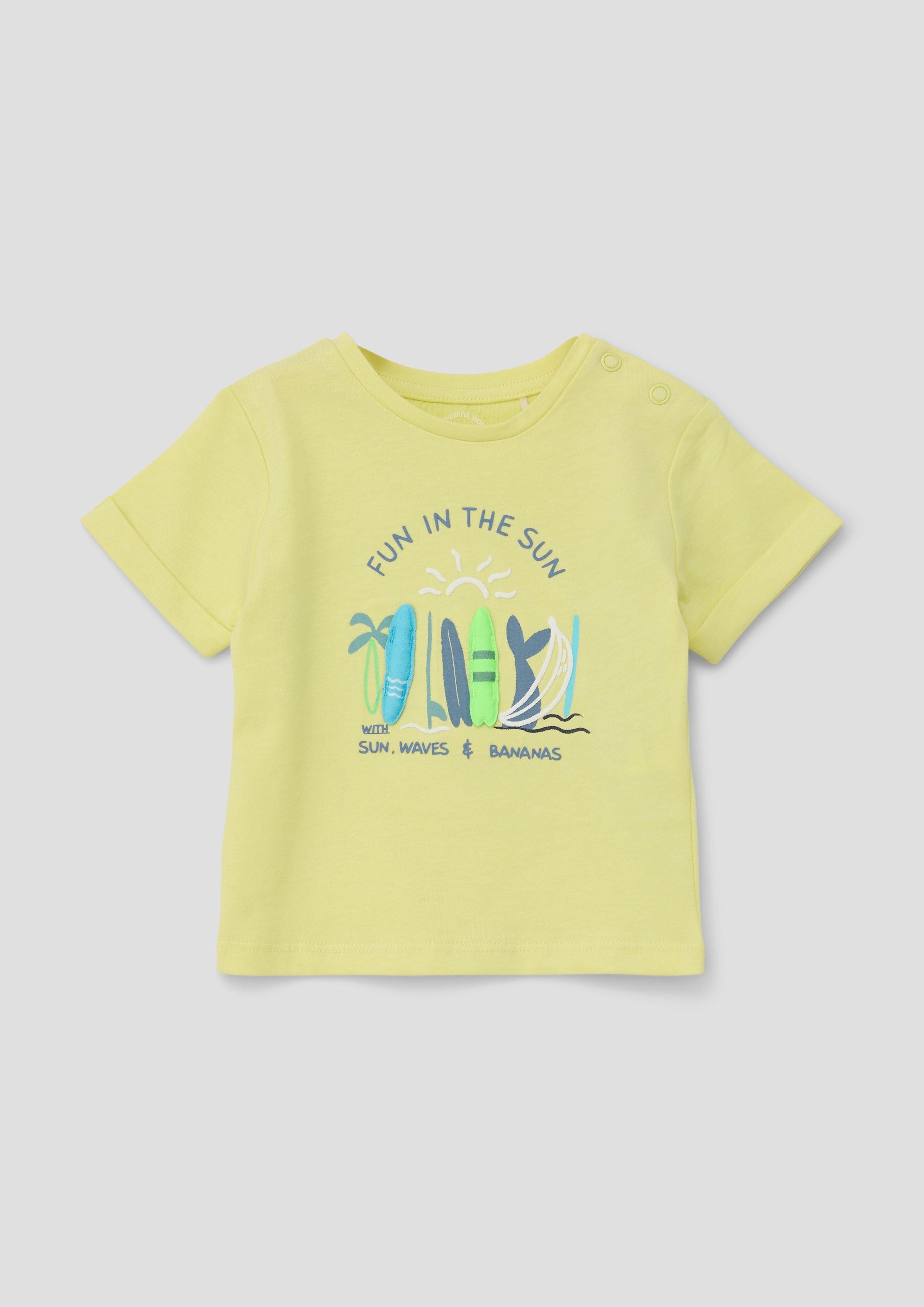 s.Oliver Kurzarmshirt Jersey-Shirt mit Frontprint Artwork günstig online kaufen