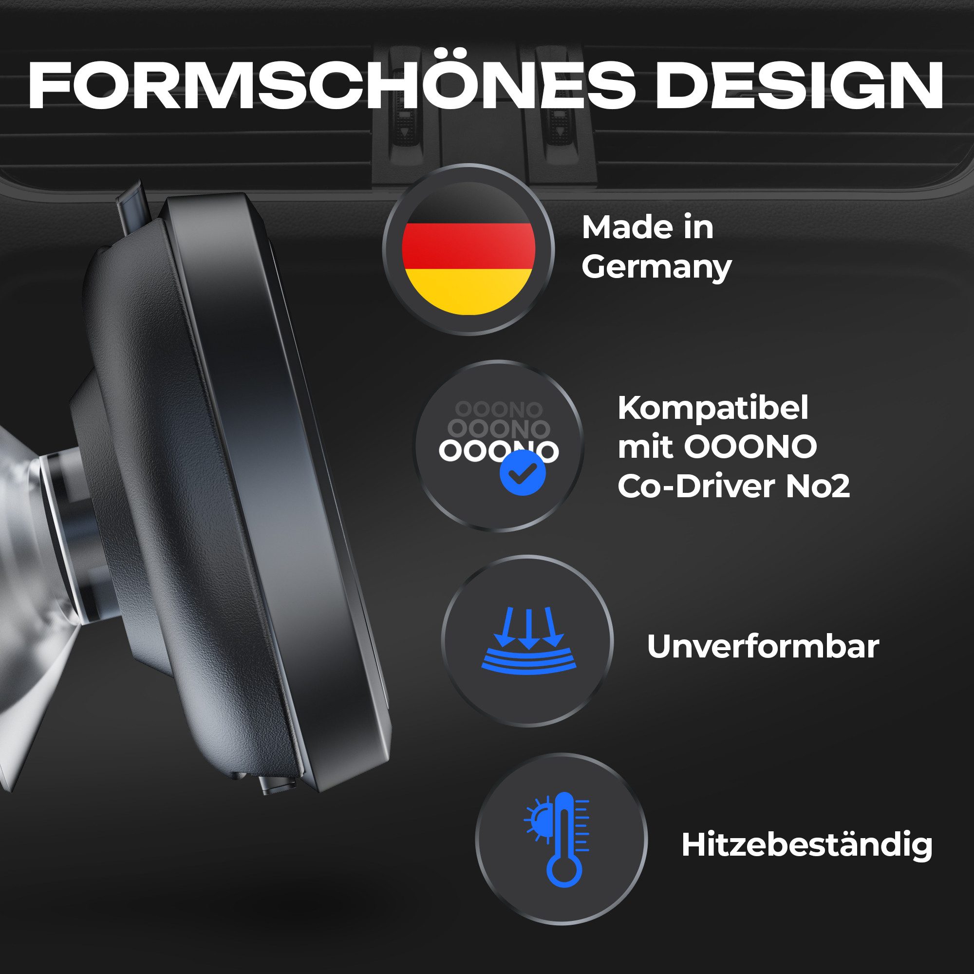 Kiema Halterung Halterung für Ooono co driver no2, ooono 2, ooono 2 zubehör, (Halterung für Lüftungsschlitze)