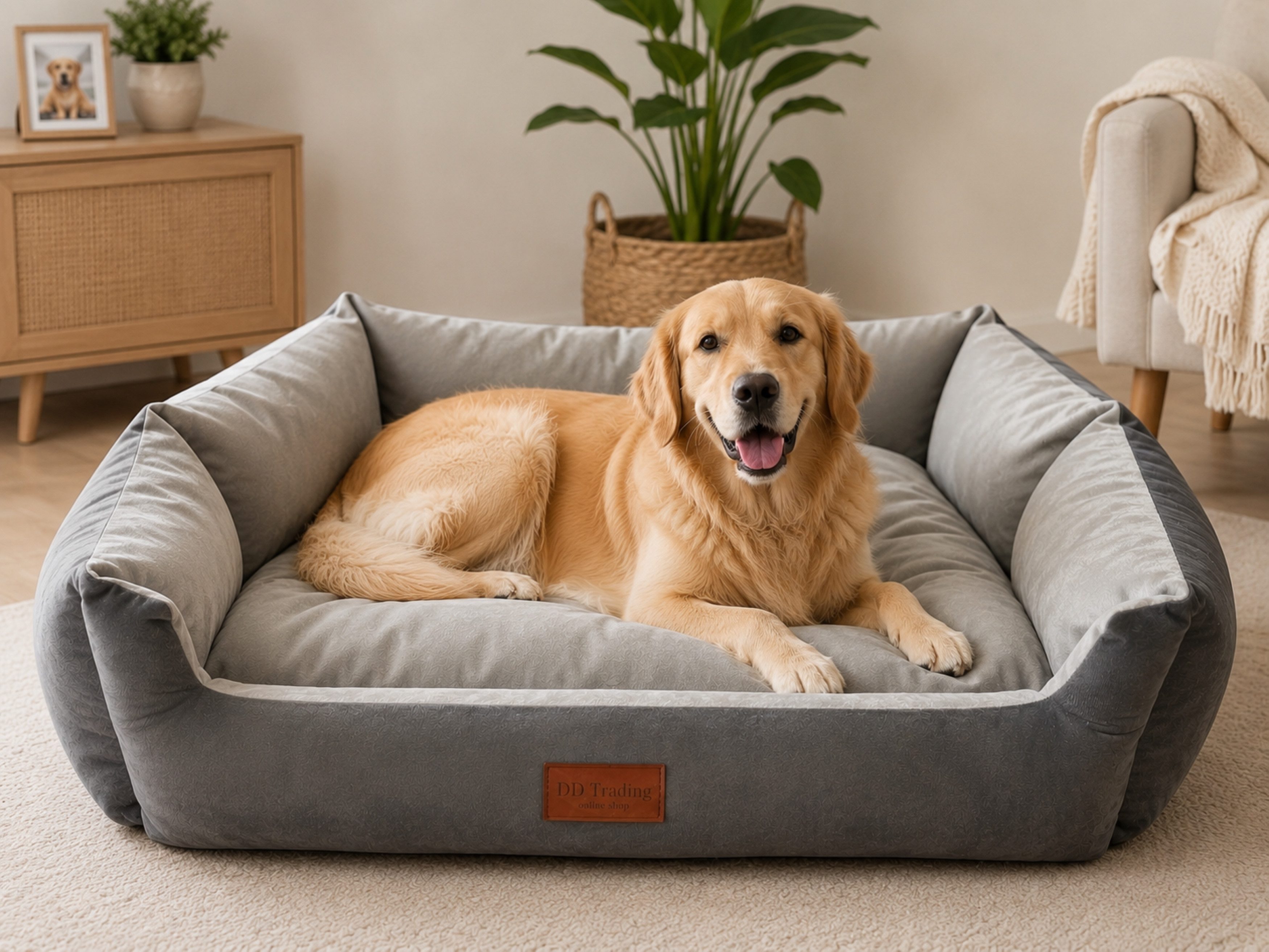 DDOnlineShop Tierbett Hundebett Hundematte (A101) Farbe Grau, 100% Polyester, Premium Qualität