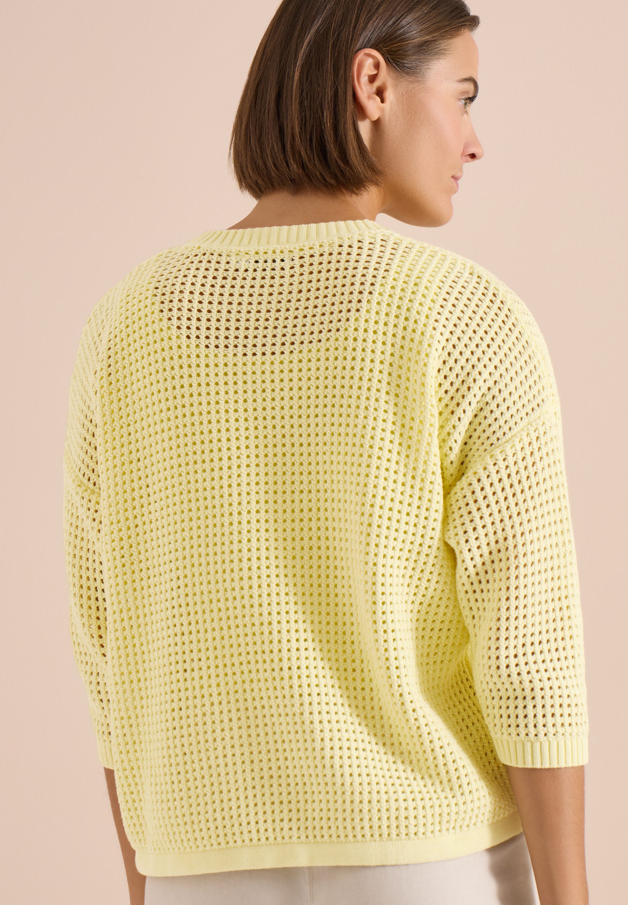 CECIL Strickpullover im Crochet-Look/moderner Sommerstrick