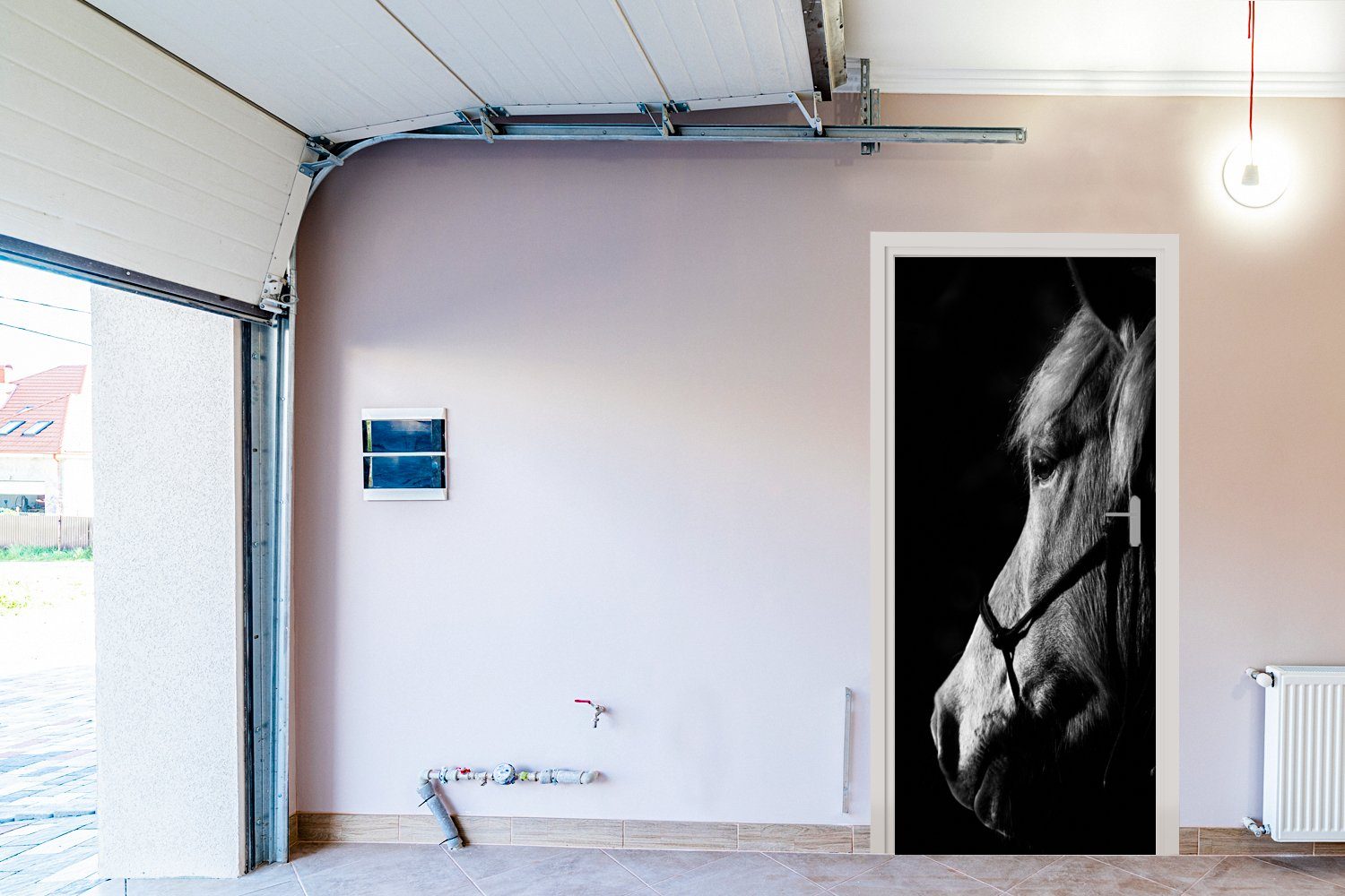 MuchoWow Türtapete Pferd - Halfter Türaufkleber, bedruckt, St), Fototapete (1 cm Leicht, Matt, Tür, 75x205 - für