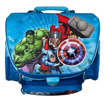 Scooli Schulranzen Campus Fit (Set, 9-tlg.-tlg., 9-teilig inkl. Federmäppchen und Sporttasche), Marvel AVENGERS Iron Man Hulk Thor Captain America