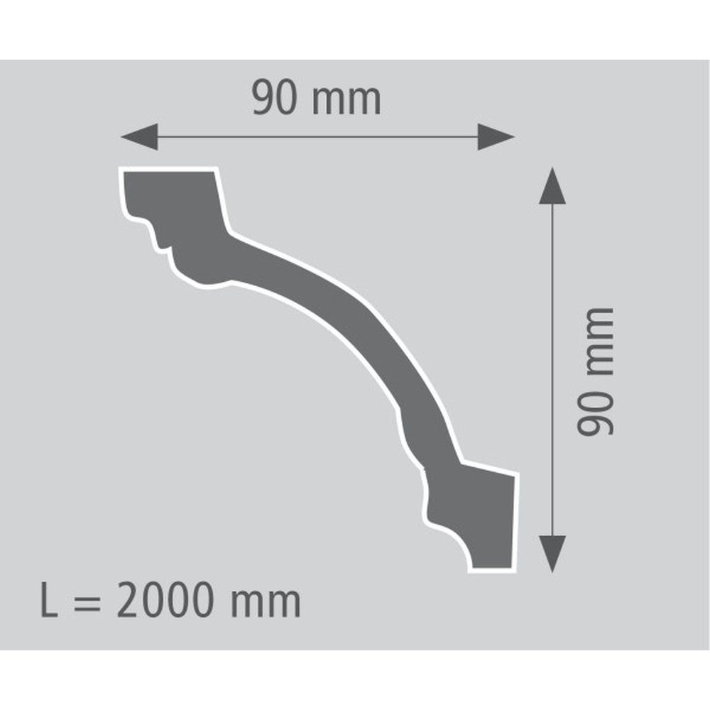 PROVISTON Stuckleiste Polystyrol, 90 x 90 günstig online kaufen