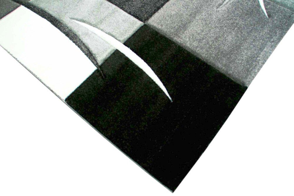 Carpetia Teppich Designer Teppich Wohnzimmerteppich karo grau creme schwarz, rechteckig, Höhe: 13 mm
