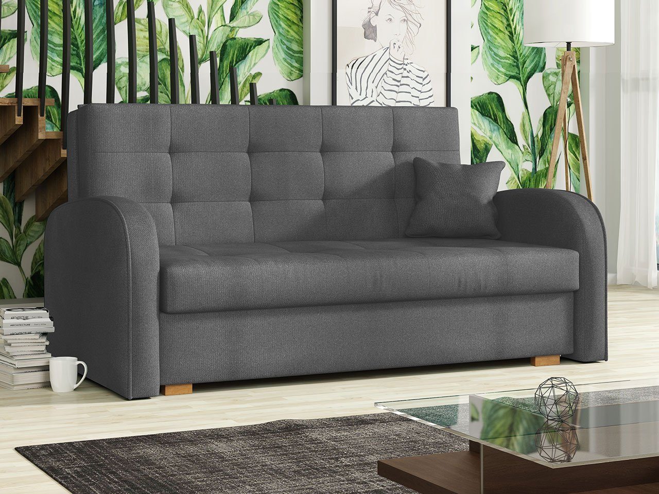 MIRJAN24 Schlafsofa Viva Gold III, mit Bettkasten und Schlaffunktion, 3 Sitzer Polstersofa inkl. Kissen, Wohnlandschaft Kronos 22