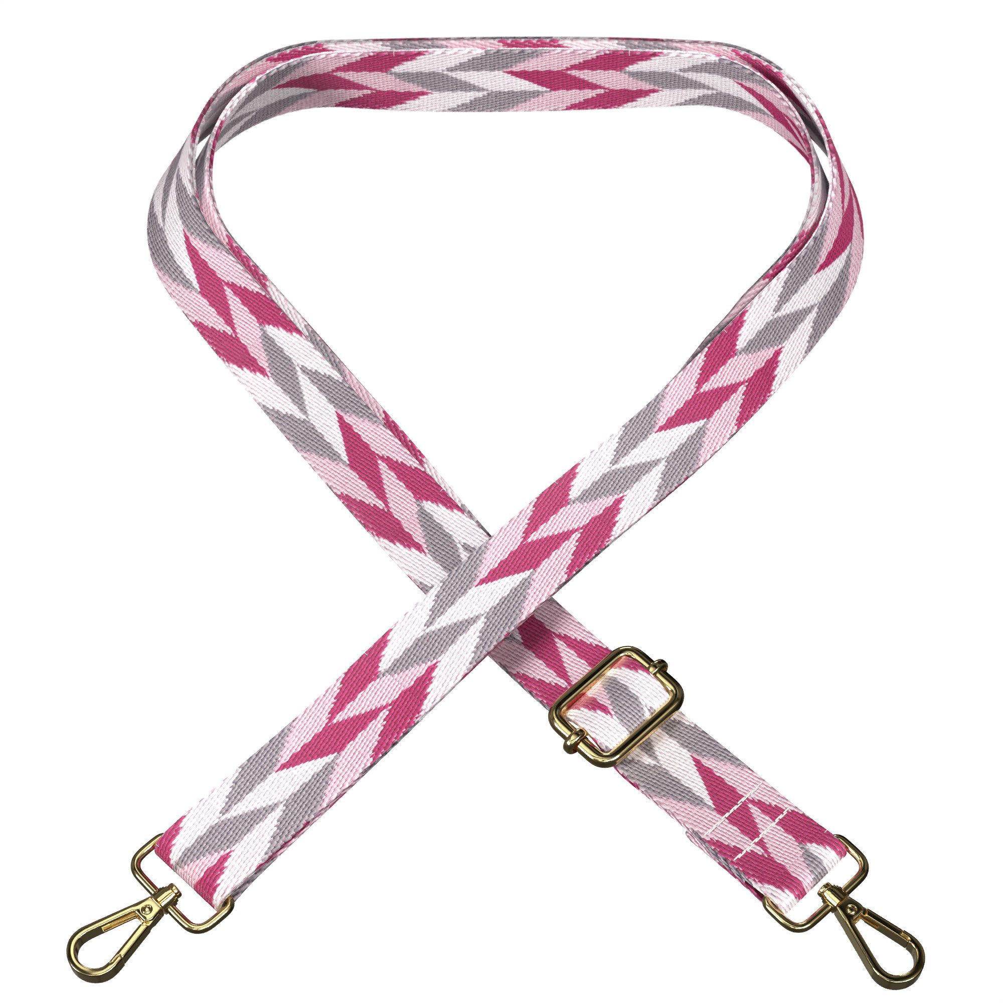 EAZY CASE Schulterriemen Ersatz Taschenriemen Boho Style Crossbody Mix Style Handytaschenband für Smartphone Pink Mix