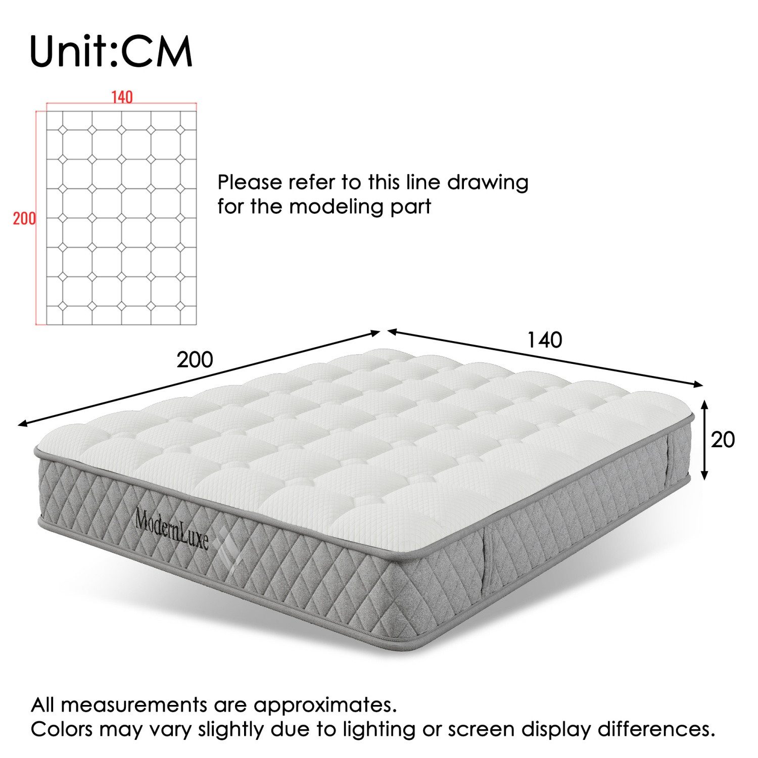 Boxspringmatratze Orthopädische Kaltschaummatratze, ANYSUN, 21 cm hoch, (Mattress mit 7-Zonen-Taschenfederkern, Härtegrad H3 (mittelfest), 20 cm Höhe,Bambuskohle-Schaumstoff, Kaltschaummatratze