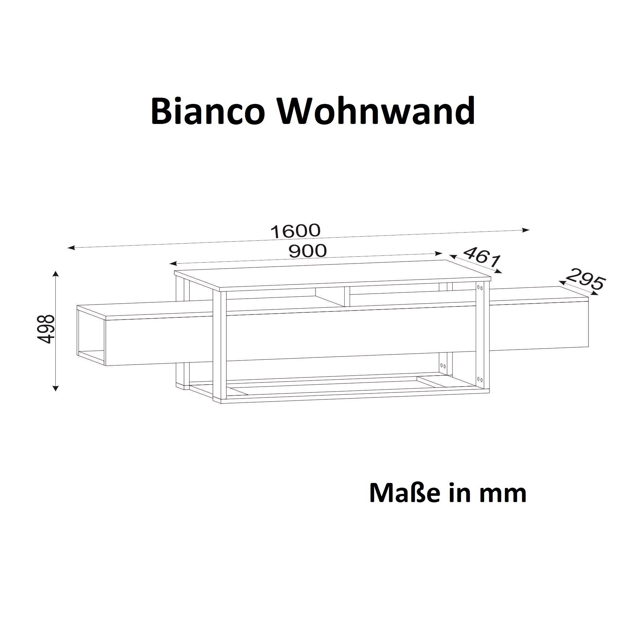 Marmor in Optik TV-Regal Bianco Lowboard modernes Wohnwand Optik, moebel17 Marmor TV