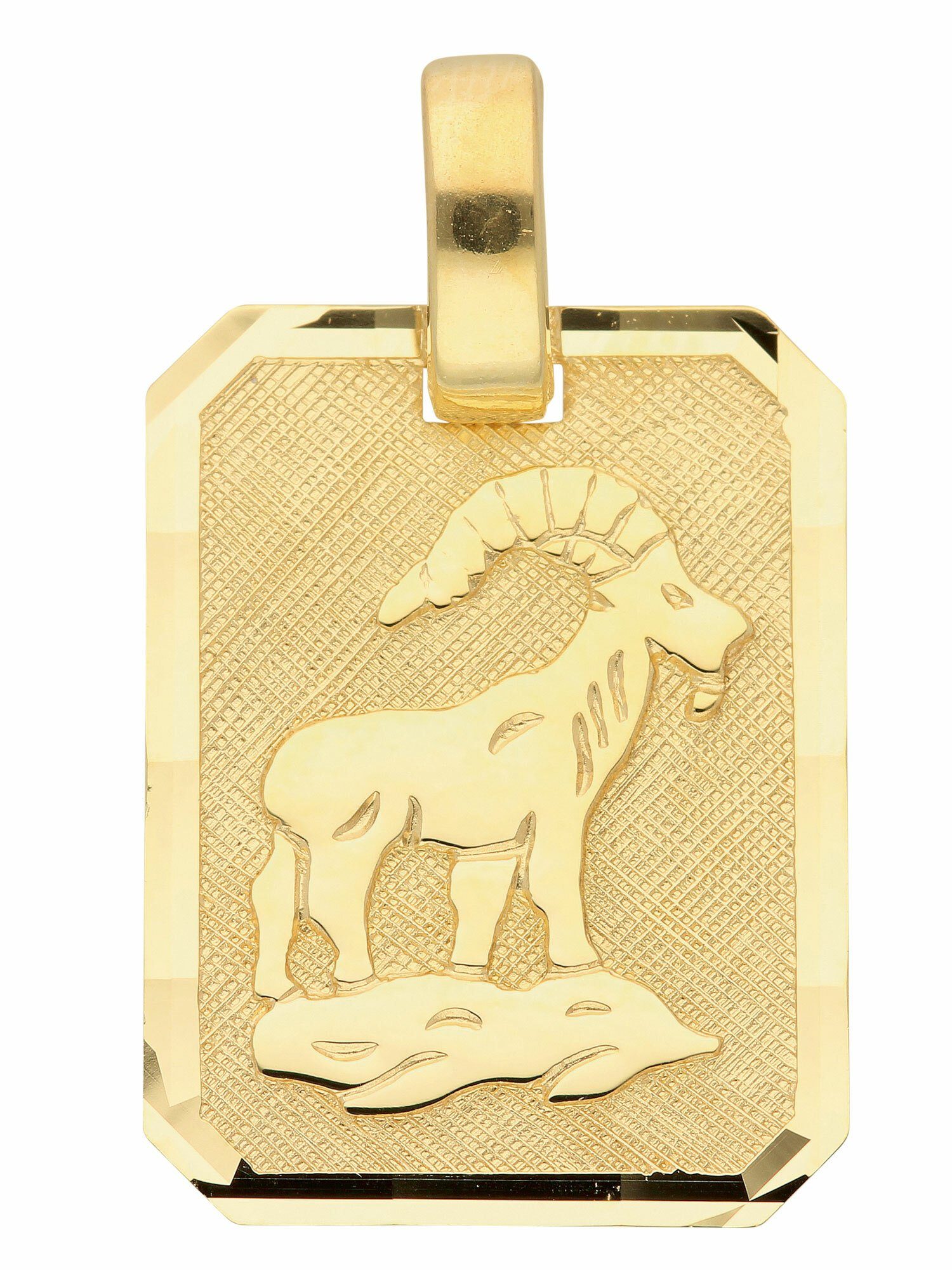 Steinbock, Anhänger Herren Sternzeichen Gold Goldschmuck Kettenanhänger für & Damen 333 Adelia´s