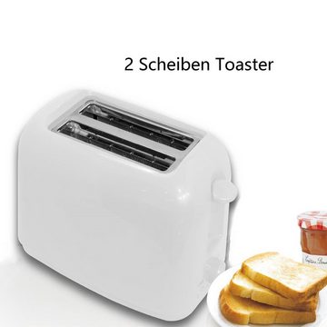 KÜLER Toaster Toaster 2 Scheiben,herausnehmbares Krümelfach,2 Schlitze, 2 Schlitz, für 2/3 Stück, 650,00 W, Stopp-Taste, herausnehmbare Krümelschublade